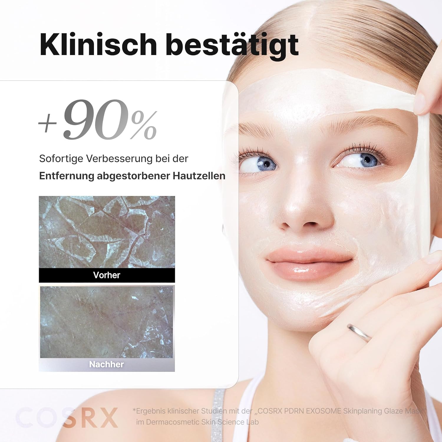 COSRX PDRN Exosome Skinplaning Glaze Mask für Glashaut mit Lachs-DNA PDRN und Exosomen, Collagen Night Wrapping Mask für das Gesicht, mit Silikonbürste, verfeinert die Haut, 50 ml, koreanische Hautpflege – Bild 4