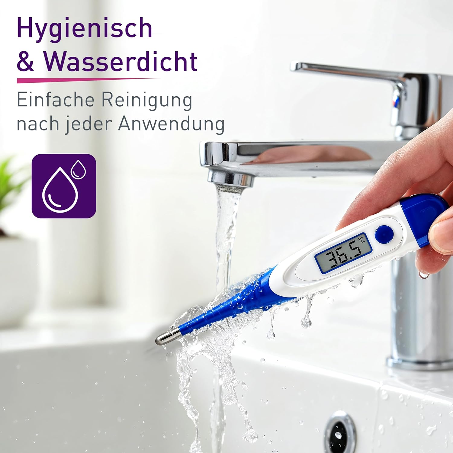 scala SC 1501 flex Digitales Fieberthermometer – 10 Sekunden Messzeit, flexible Spitze, Fieberalarm, wasserdicht – oral, rektal & axillär – für Babys, Kinder & Erwachsene (blau) – Bild 6