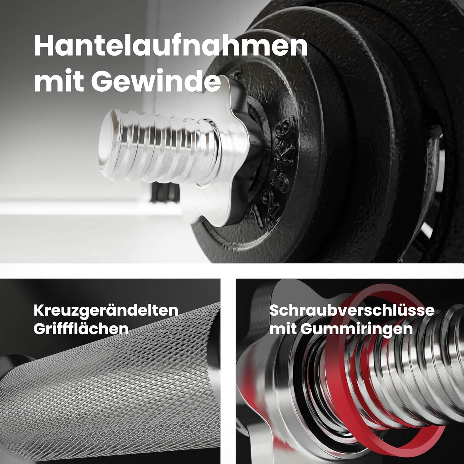 Hop-Sport Guss-Hanteln Set Hanteln 10 kg 15 kg 20 kg 30 kg 40 kg 60 kg Gewichte – Bild 4