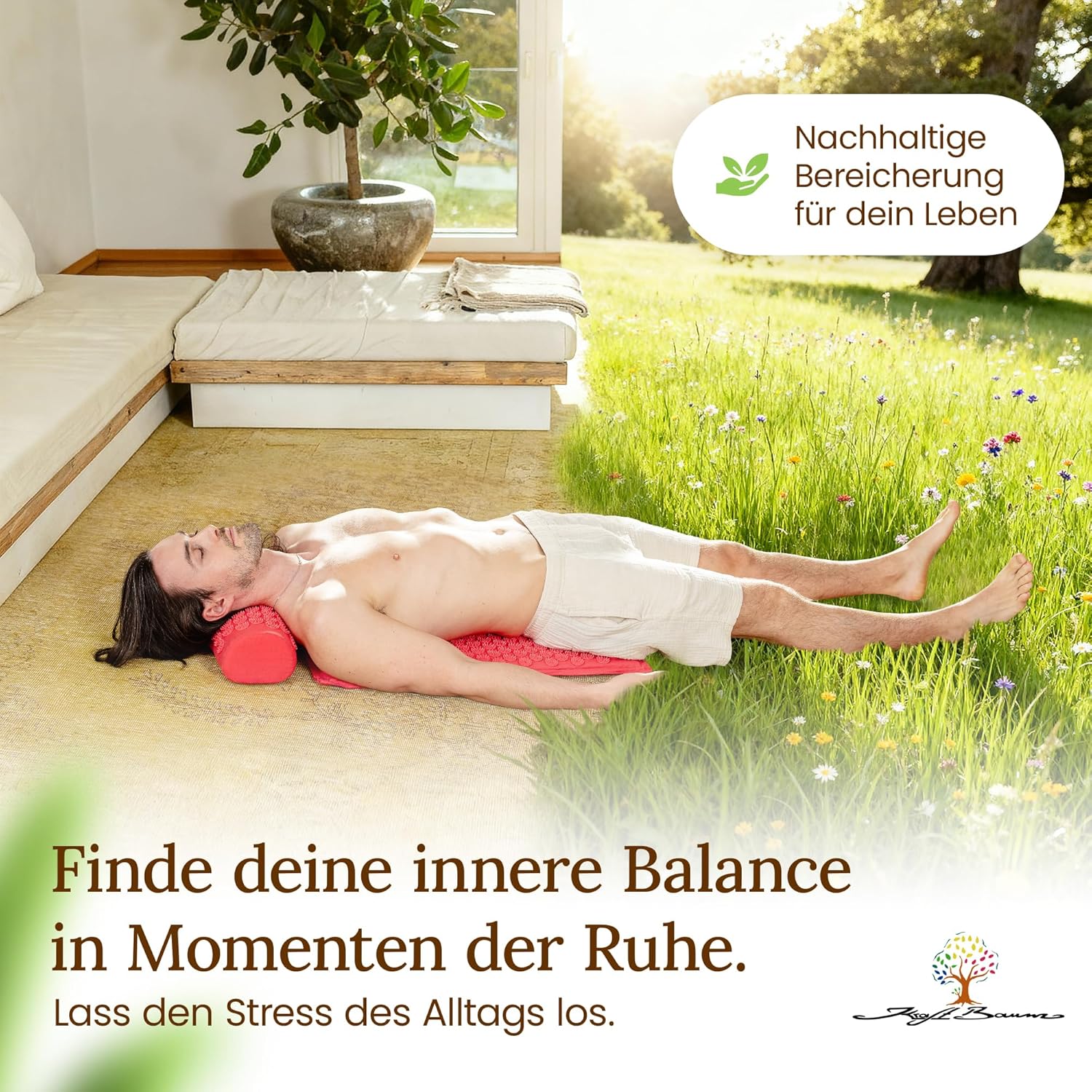 Akupressurmatte mit VitaSpike™-Technologie, Set mit Kissen & Tasche, Rücken-, Nacken- & Stressabbau, Baumwolle & Kokosfaser, Nadelmatte, Fakirmatte, Rückenschmerzen – Bild 6