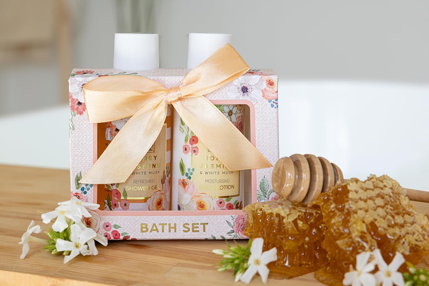 Accentra – Duschset Damen Geschenkset Honey Jasmine in schöner Geschenkbox – 2-teiliges Pflegeset mit Duschgel und Bodylotion – Wellness-Geschenkset zum Valentinstag, Muttertag und Geburtstag – Bild 7