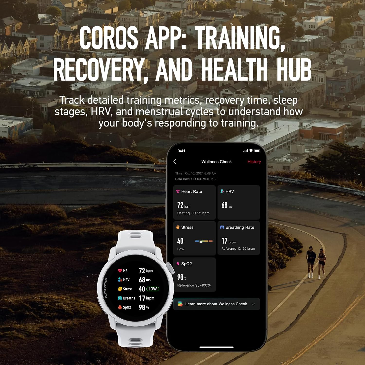 COROS Pace 4 Ultraleichte Sportuhr, 1,2 Zoll AMOLED-Touchscreen, 32 g Laufuhr, 19 Tage Nutzung, Sprachsteuerung, Trainingstools, präzises GPS, Trainingsplan, Laufen (weißes Silikon) – Bild 7