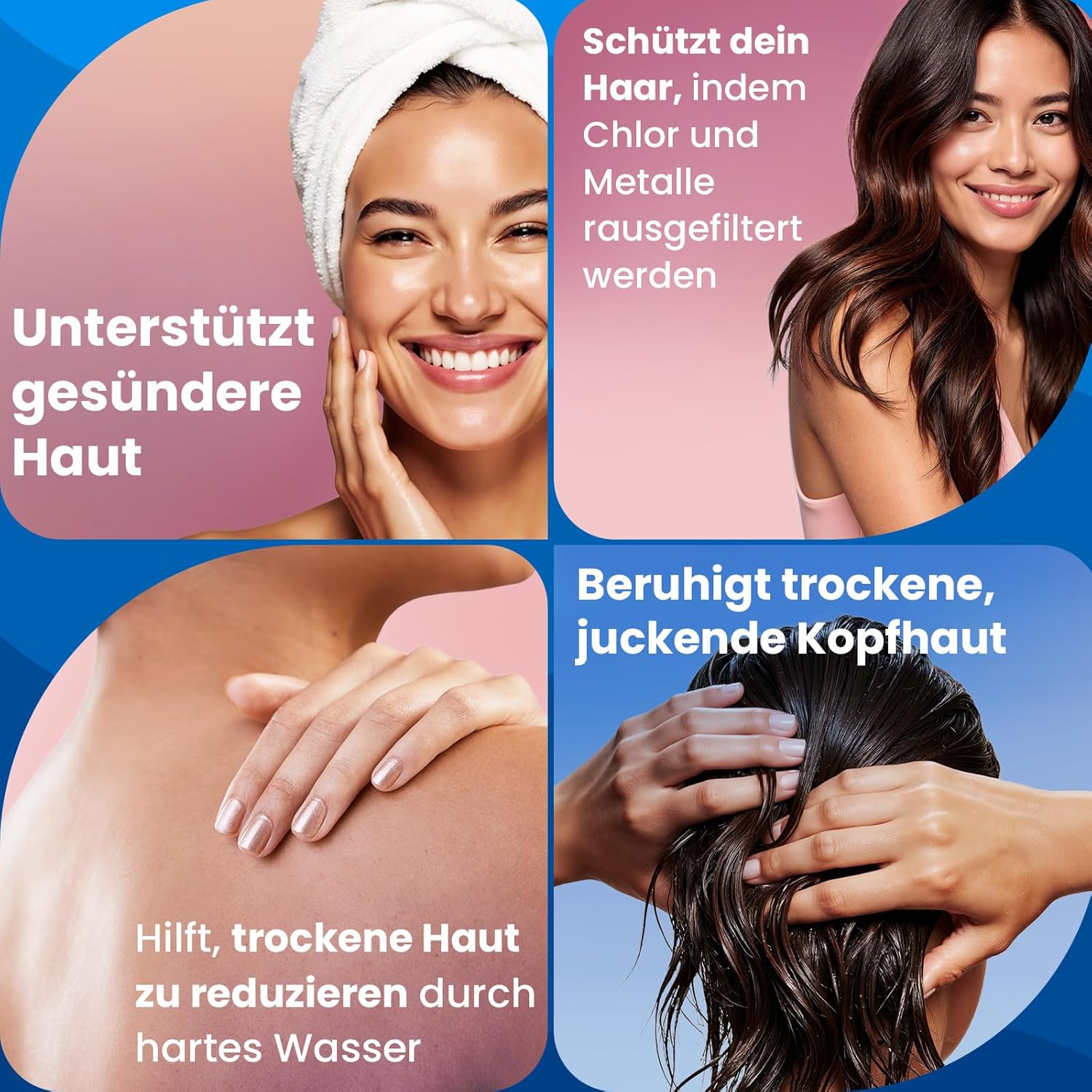 Adamson Duschfilter – 36-stufiger Duschfilter gegen Kalk und Chlor – Kalkfilter-Dusche & Wasserfilter-Dusche für weiche Haut und gesundes Haar – Duschkopffilter einfach zu installieren + extra Kartusche – Bild 5