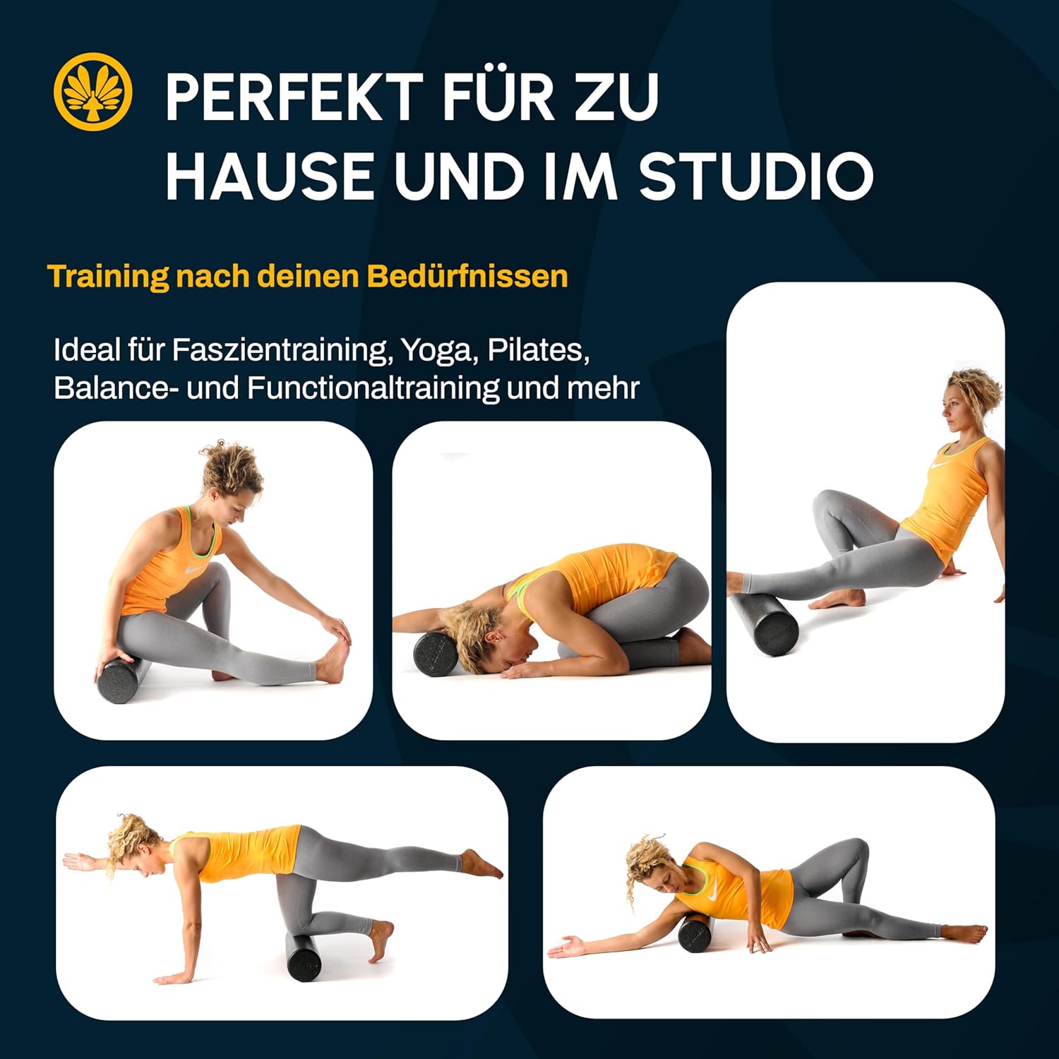 Oliver Faszienrolle PRO 90 cm zur aktiven Behandlung von Muskeln, Verspannungen & Triggerpunkten – Massagerolle für Funktionstraining & Selbstmassage – Fitnessrolle für Rücken & Beine – Bild 4
