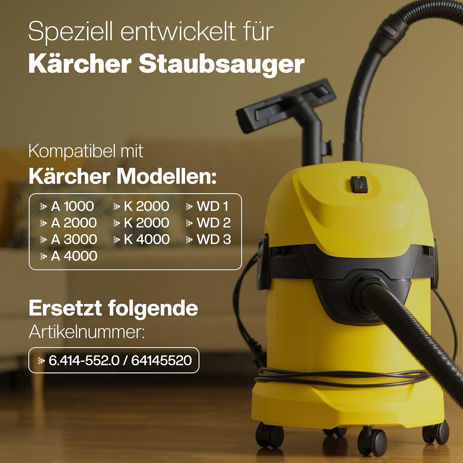 10 Staubsaugerbeutel für Kärcher WD3 Staubsaugerbeutel Filterbeutel 6.959-130.0/69591300 – Bild 2