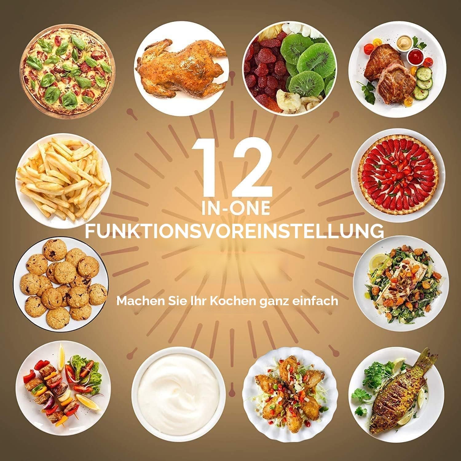 Uten Heißluftfritteuse, Frittieren ohne Öl, Multifunktions-Luftfritteuse – Bild 2