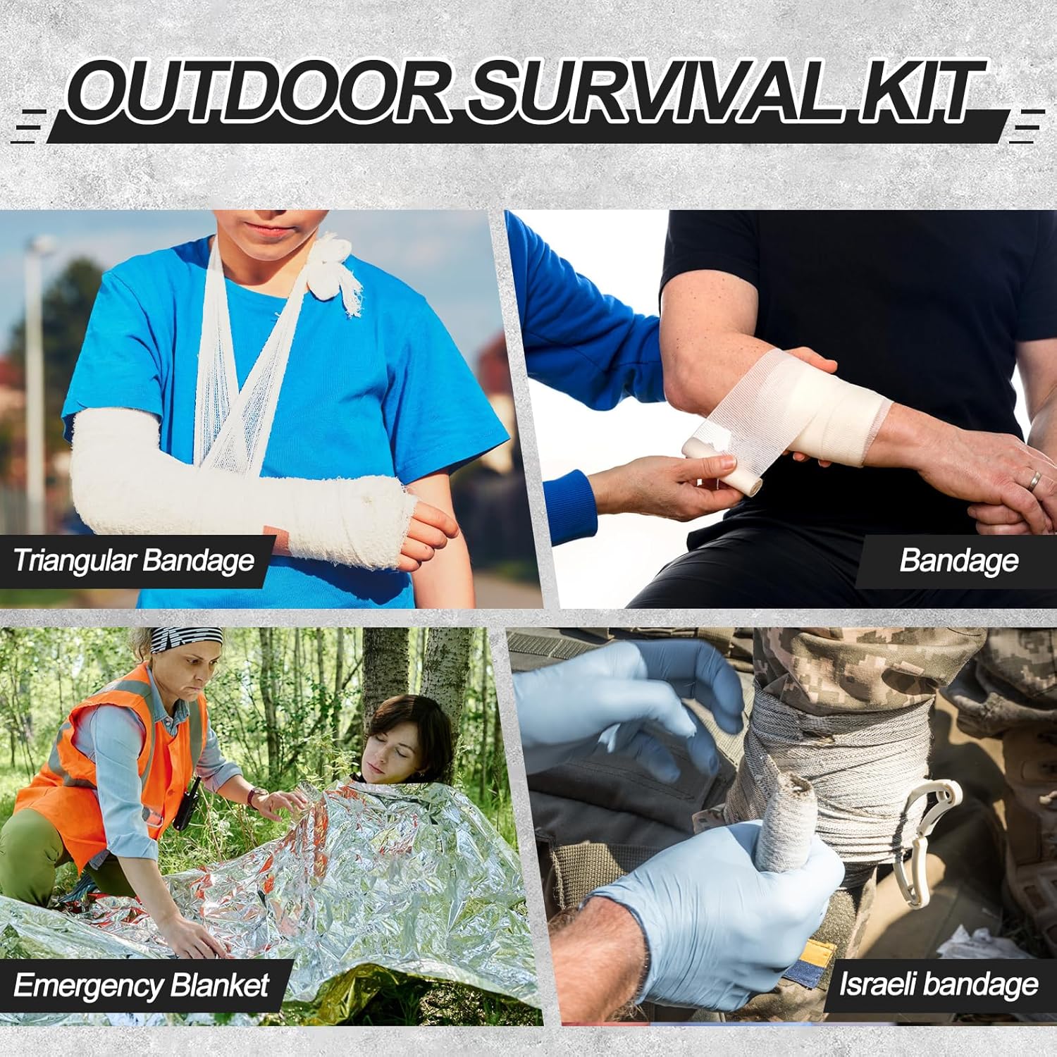 Erste-Hilfe-Set, 54-teilig, medizinische taktische Tasche, Erste-Hilfe-Trauma-Set, Erste-Hilfe-Set, Militär, medizinische Tasche für Camping, Jagd, Wandern, Zuhause, Auto, Abenteuer – Bild 6