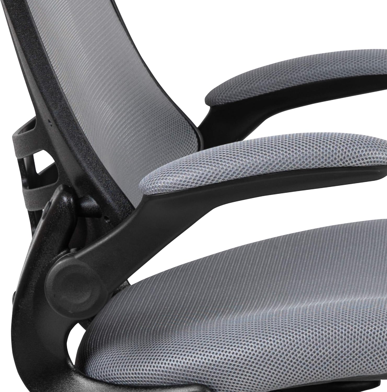 Flash Furniture Bürostuhl mit hoher Rückenlehne, ergonomischer Drehstuhl mit klappbaren Armlehnen und verstellbarer Kopfstütze – Bild 11