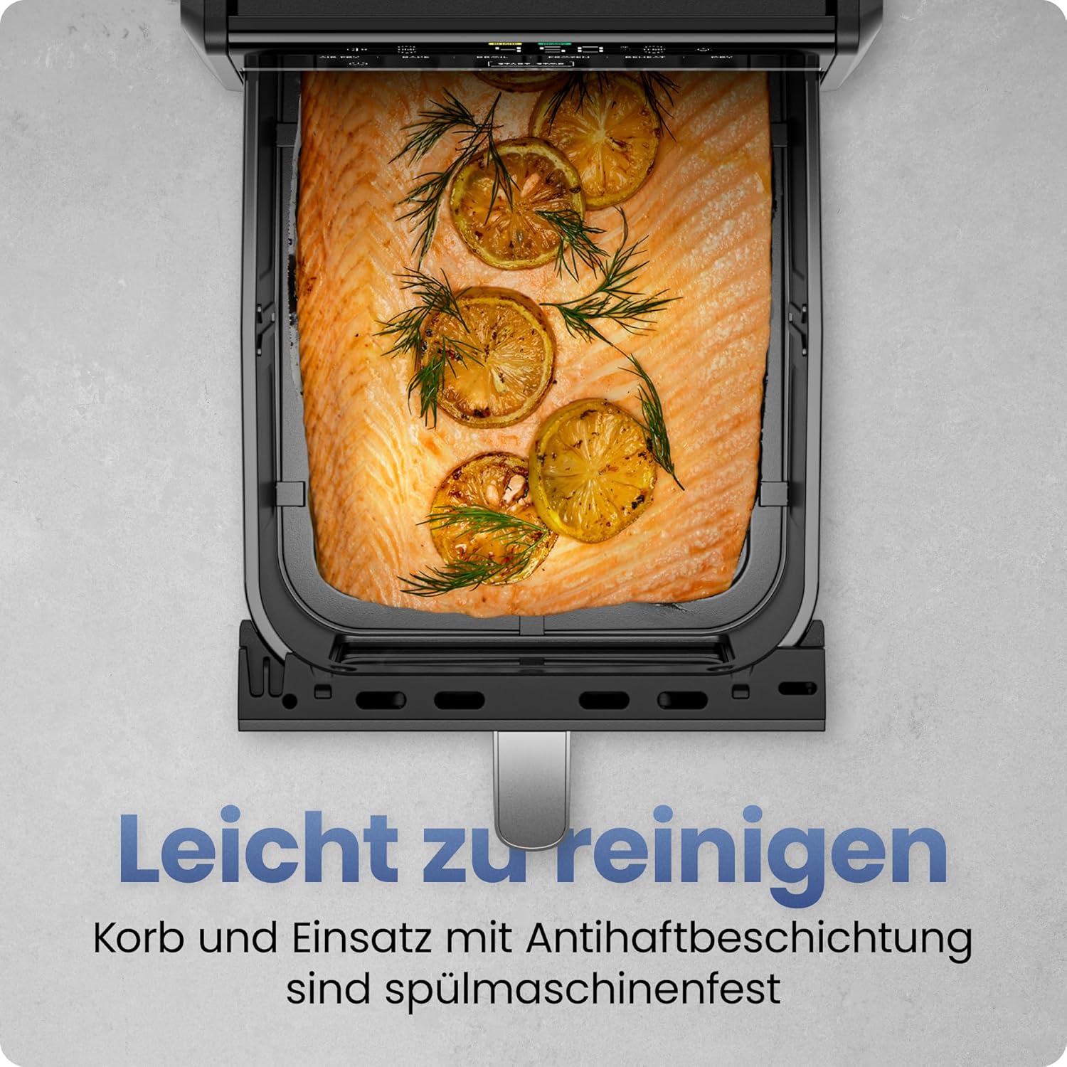 Chefman TurboFry Heißluftfritteuse, 8,5 l, 6-in-1-Hochleistungs-230 °C-XL-Korb mit Sichtfenster, Heißluftfritteuse, Backen, Grill, Aufwärmen, Flüssigkeitszufuhr, Auftauen, Schwarz – Bild 8