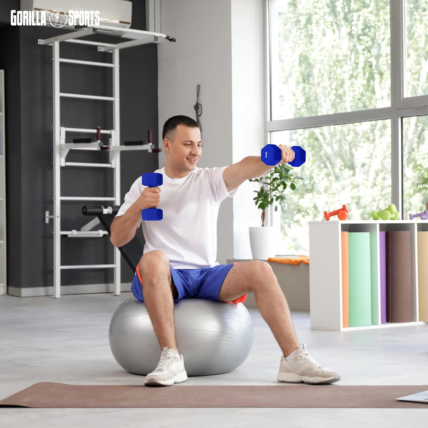 GORILLA SPORTS® Kurzhantel-Set – Neopren, Gusseisen, Gewicht und Farbe wählbar – Sechseck-Hanteln, Kurzhantel-Set, Kurzhantelgewichte, Kurzhantel-Set für Pilates, Damen, Herren – Bild 8