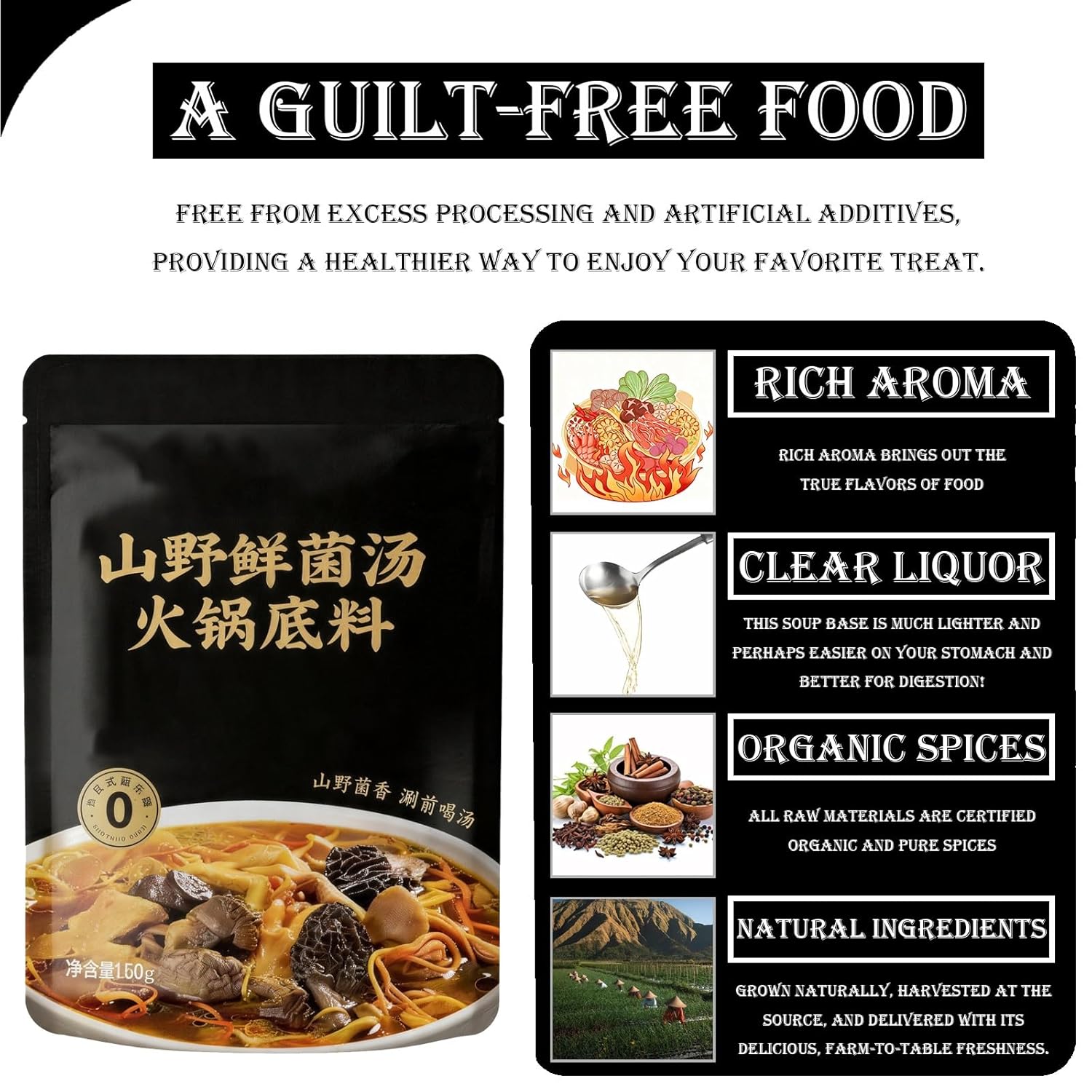 Pilz-Kräuter-Hotpot-Grundlage, Natürliche Instant-Brühe, Traditionelle Chinesische Suppenbasis Zur Gesundheitsvorsorge für Zu Hause – Bild 4