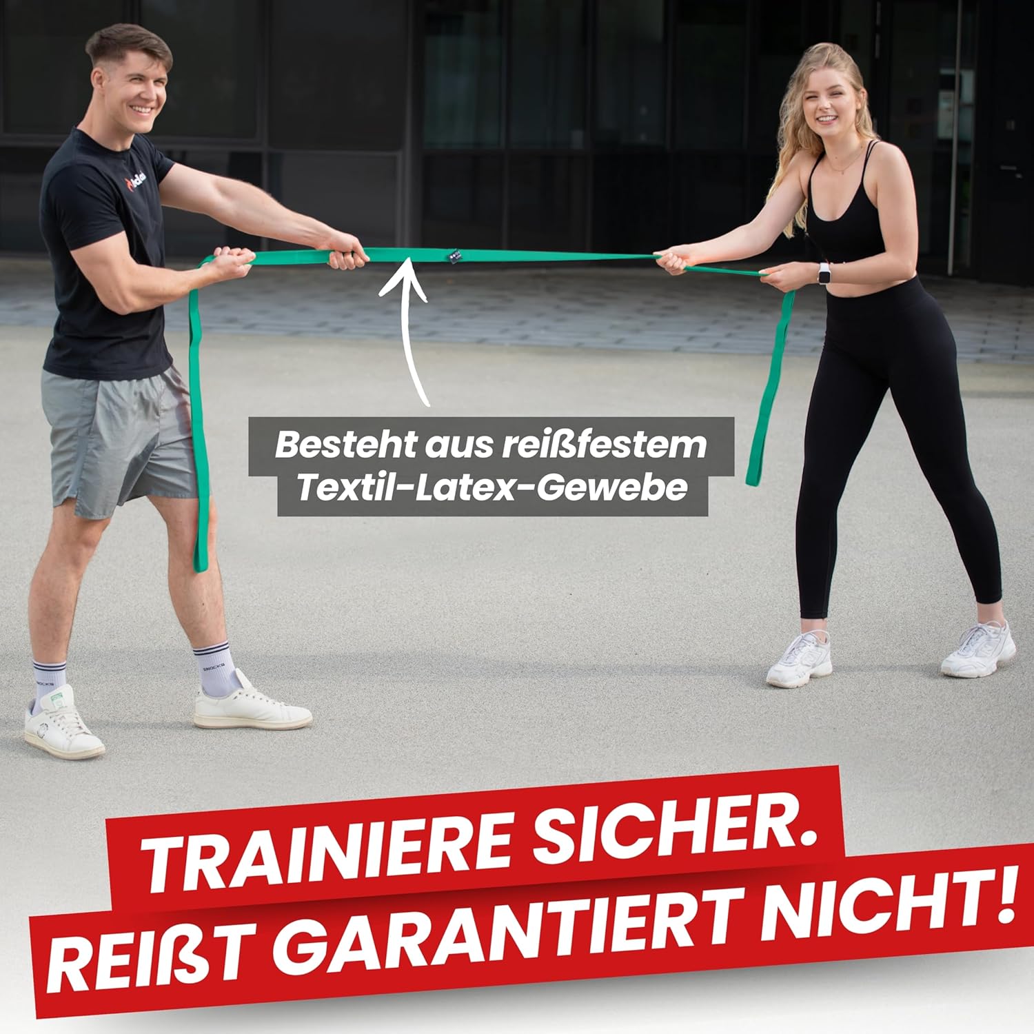 RED RAB Fitnessbänder Stoff – Übungsband mit Schlaufen – 245 cm lang – Widerstandsbänder & Widerstandsbänder Krafttraining – Fitnessband, Widerstandsband Fitness, Gummiband Sport – Bild 7