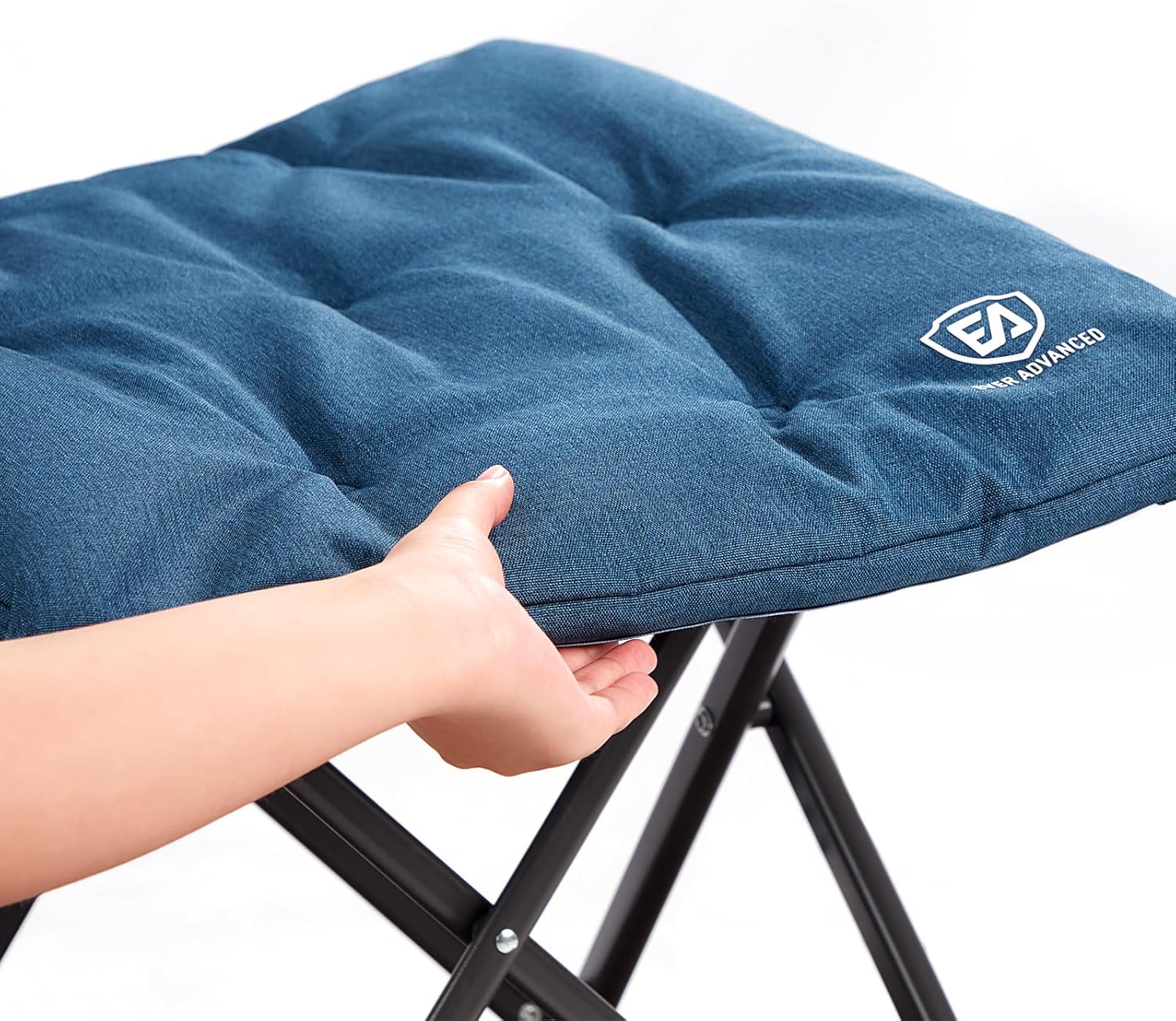 EVER ADVANCED Fußhocker, Fußstütze, klappbarer Klapphocker mit einer Höhe von 47 cm, Klapphocker, gepolsterte Fußstütze für Sessel, Garten- und Balkonstuhl – Bild 5