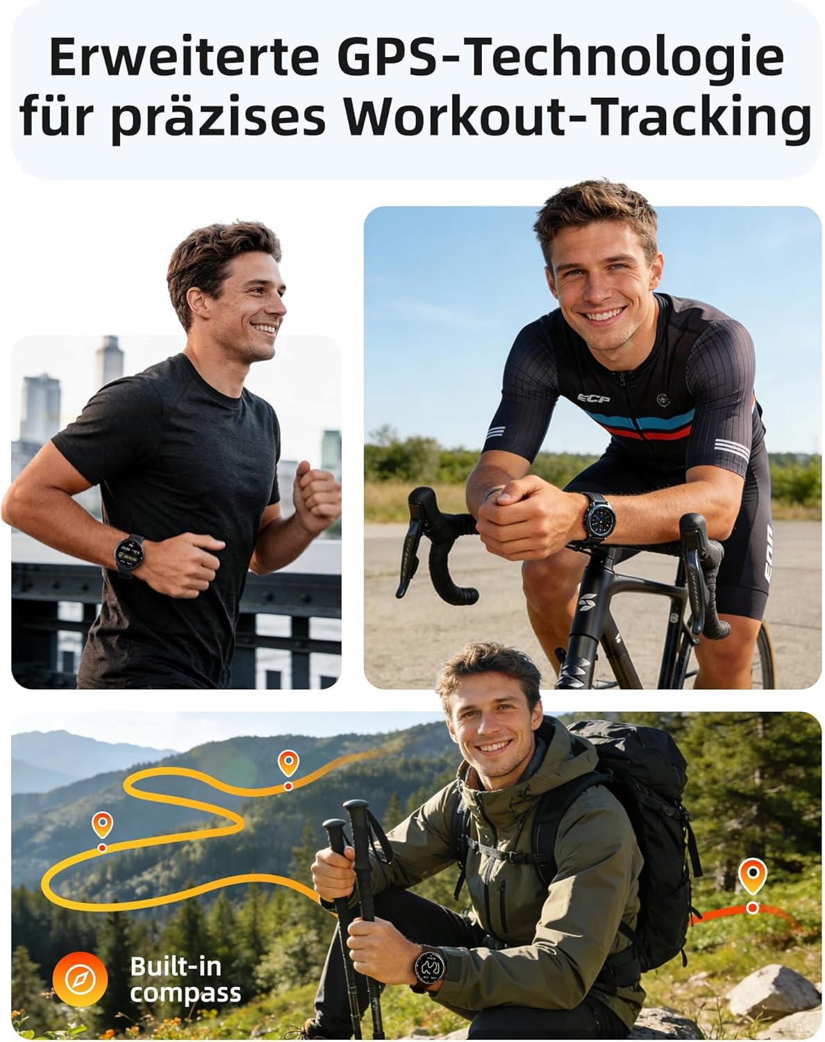 Parsonver Smartwatch Herren Damen, integriertes GPS, 5 ATM wasserdichte Schwimmuhr für Pool/offene Gewässer, Fitnessuhr mit AMOLED-Display, 100+ Sportmodi, Herzfrequenz, Schlafen (Schwarz, 42 mm) – Bild 10