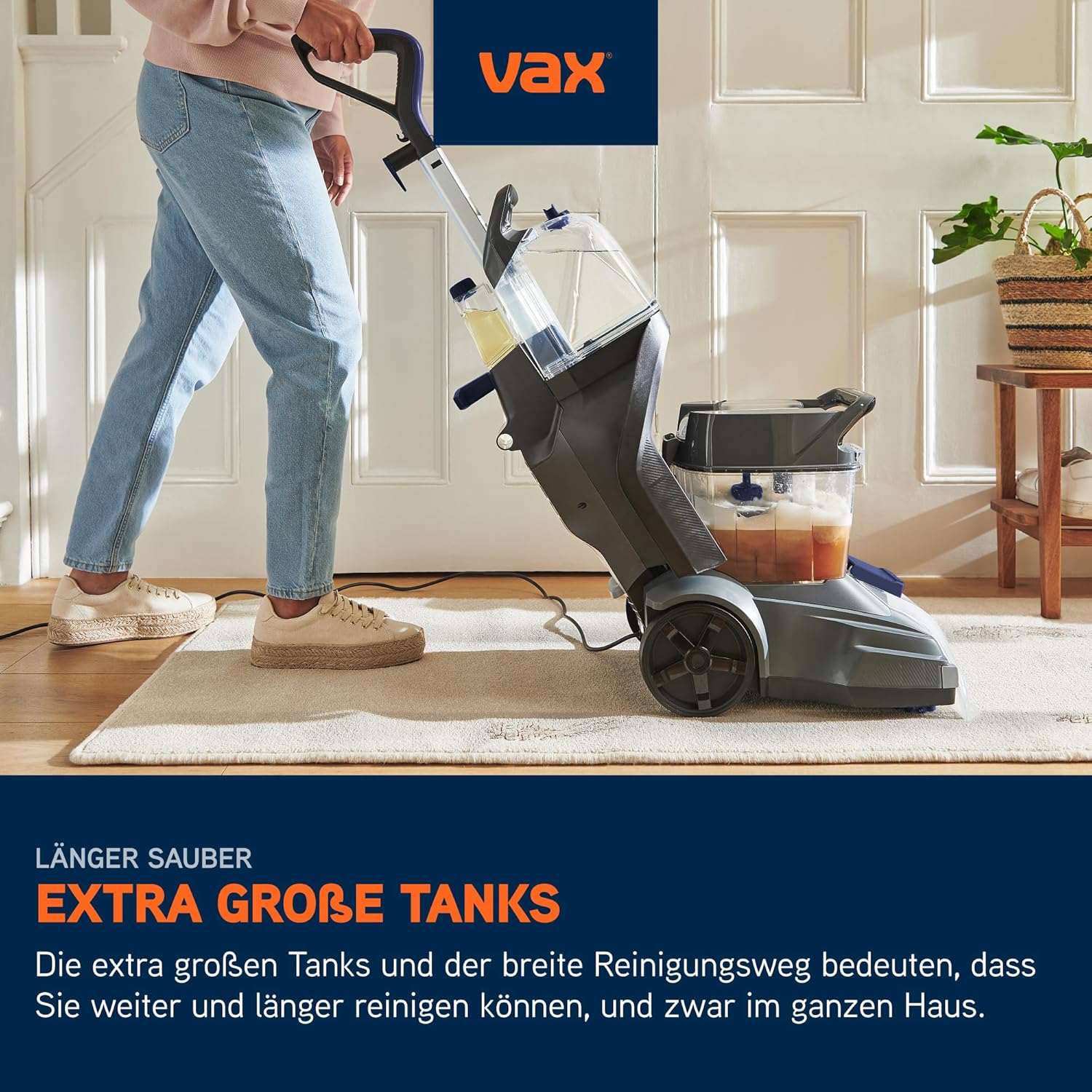 Vax SpinScrub Power Plus Polsterreinigergerät, Teppichreiniger zur Polster- und Fleckenentfernung mit SpinScrub-Technologie, XL-Tank, Schnelltrocknungsleistung und leistungsstarker Haushaltsreinigung – Bild 5