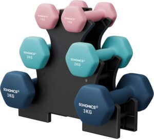 SONGMICS Hantel-Set, 3 Paar, 1kg-3k...