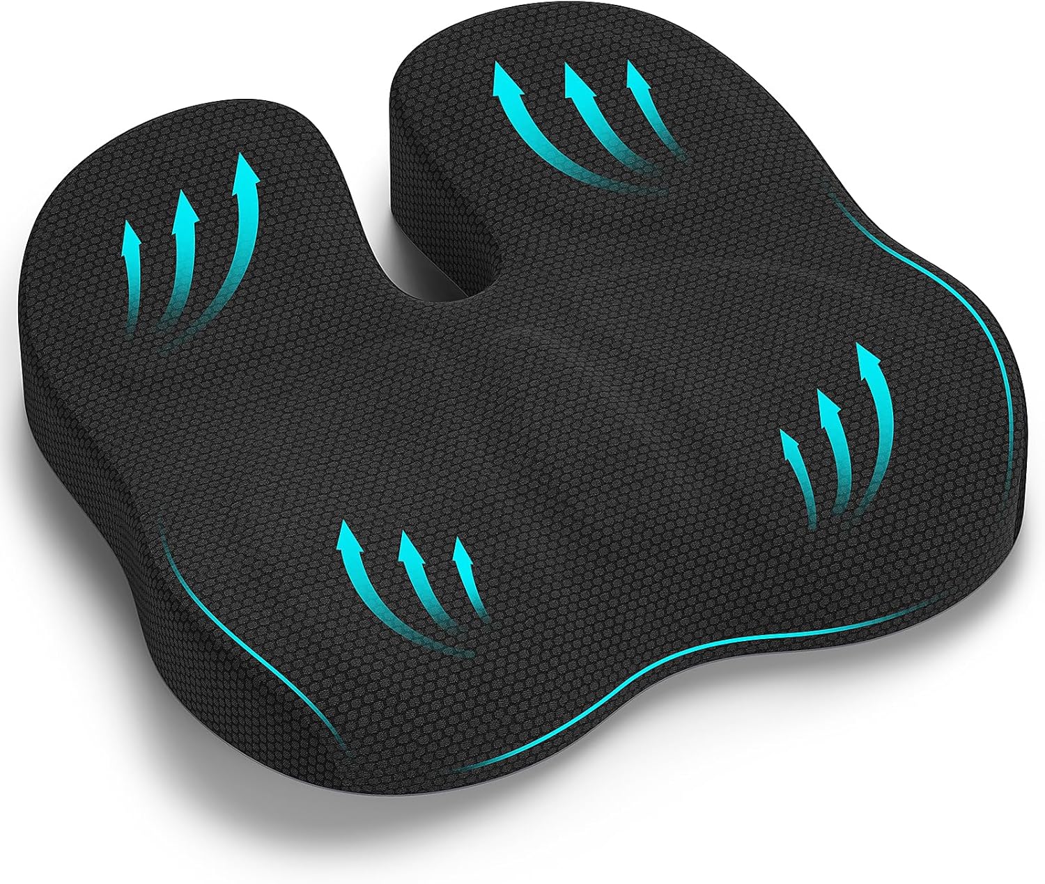 Orthopädisches Sitzkissen, ergonomisches Sitzkissen, Bürostuhl, Steißbeinkissen, Entlastung, bequemes Sitzkissen, Stuhl, Stressabbau, Stuhlkissen, Sitzpolster für Auto, Büro, Schwarz