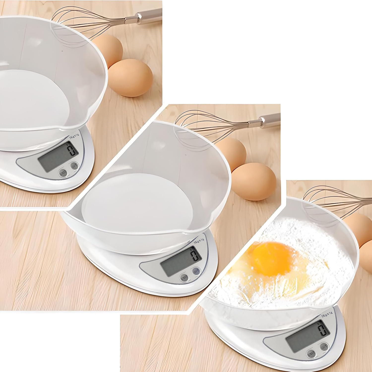 Retoo PT-860 Elektronische Küchenwaage mit Schüssel, 790 ml, Digitalwaage, 5 kg/11 lb, Waage, Küchen-Präzisionswaage, Tara-Funktion, LCD-Display, automatische Abschaltung, 11,3 x 5,3 x 17,5 cm, Silber – Bild 8