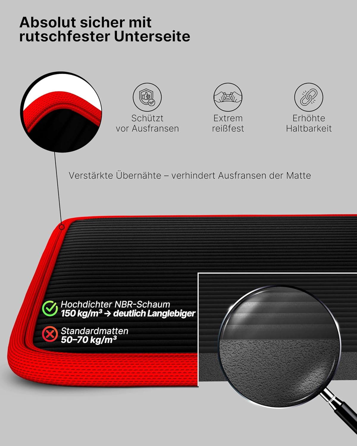 Neolymp Fitnessmatte / Sportmatte für den Profisport + Ebook mit Übungen / Gymnastikmatte – Bild 3