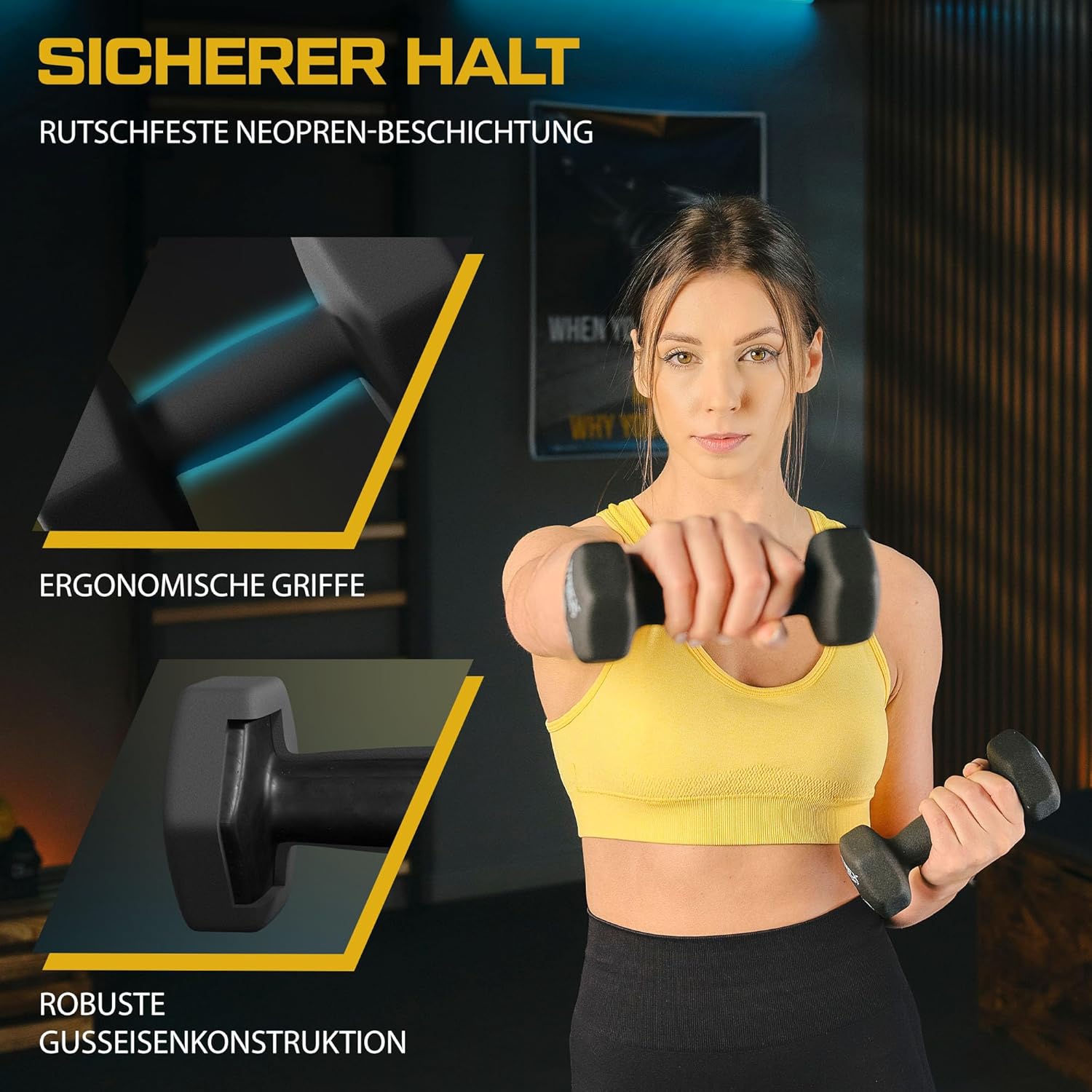 TREX SPORT Neopren-Hanteln-Set | Hanteln 2er Set 4 kg - 20 kg | Hanteln Damen- und Herren-Set – Bild 3