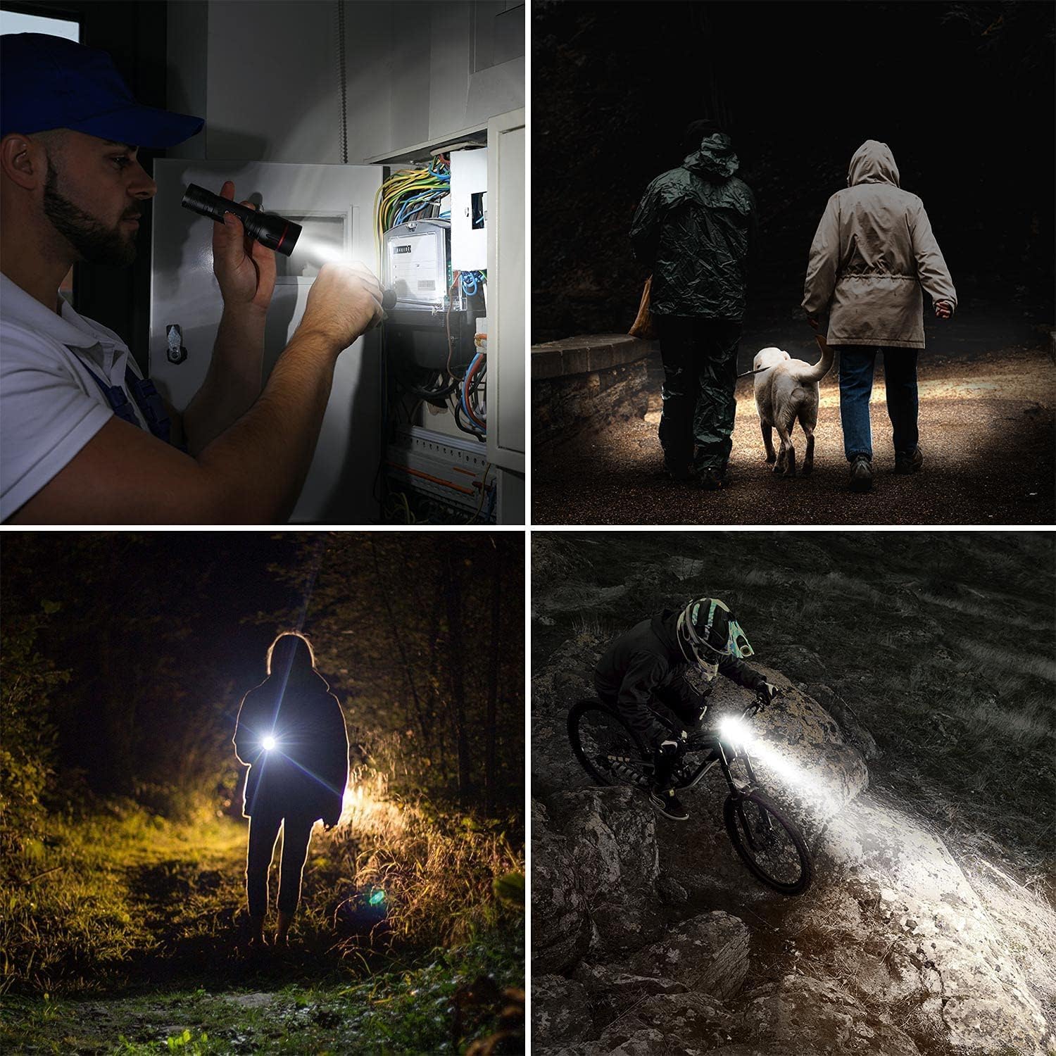 Lepro LED-Taschenlampe, LE2000, extrem helle kleine Taschenlampen, batteriebetrieben mit 5 Modi, zoombare Camping-Handlampe, wasserdicht, praktische Taschenlampe für draußen, Wandern, Angeln, Hundespaziergang – Bild 8