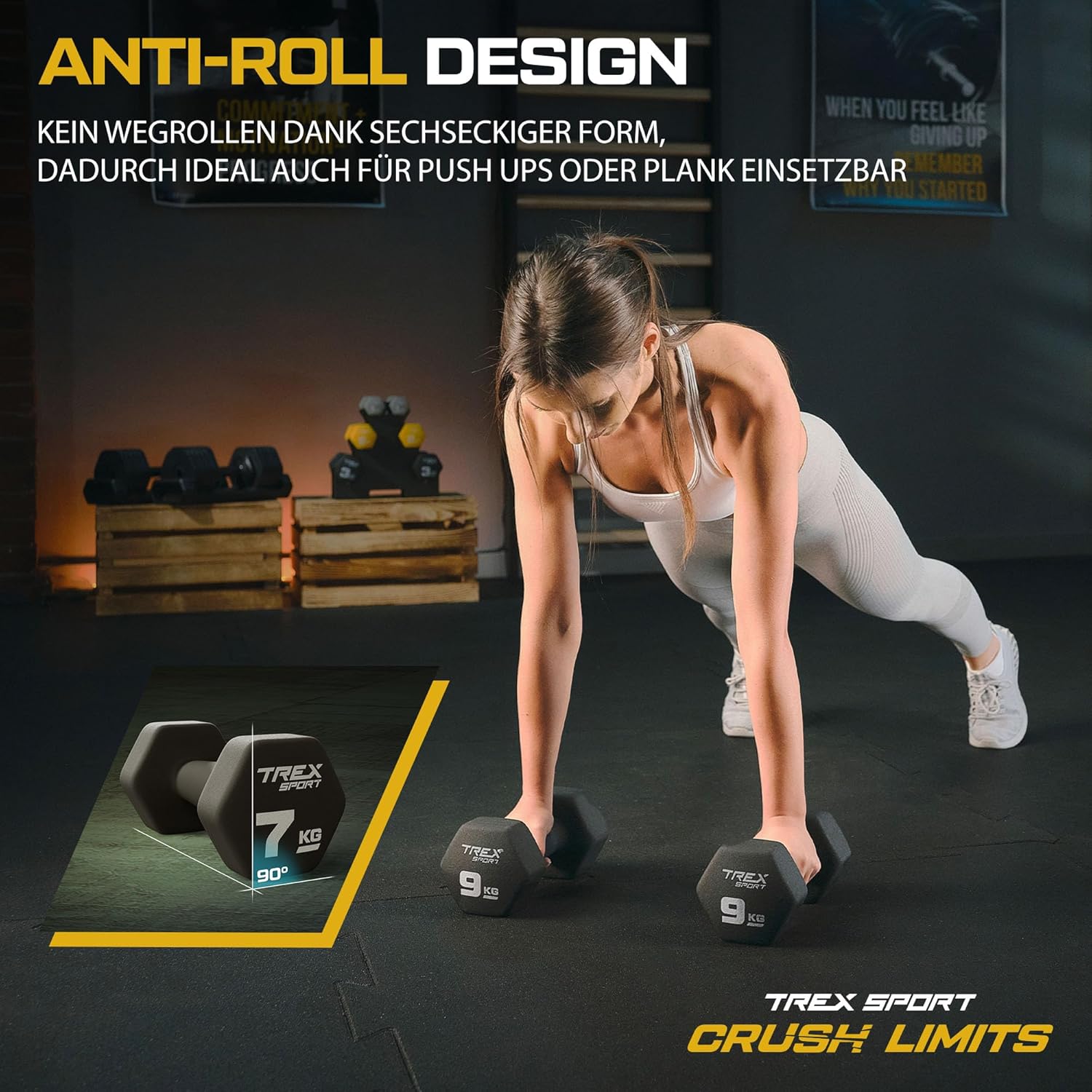 TREX SPORT Neopren-Hanteln-Set | Hanteln 2er Set 4 kg - 20 kg | Hanteln Damen- und Herren-Set – Bild 2