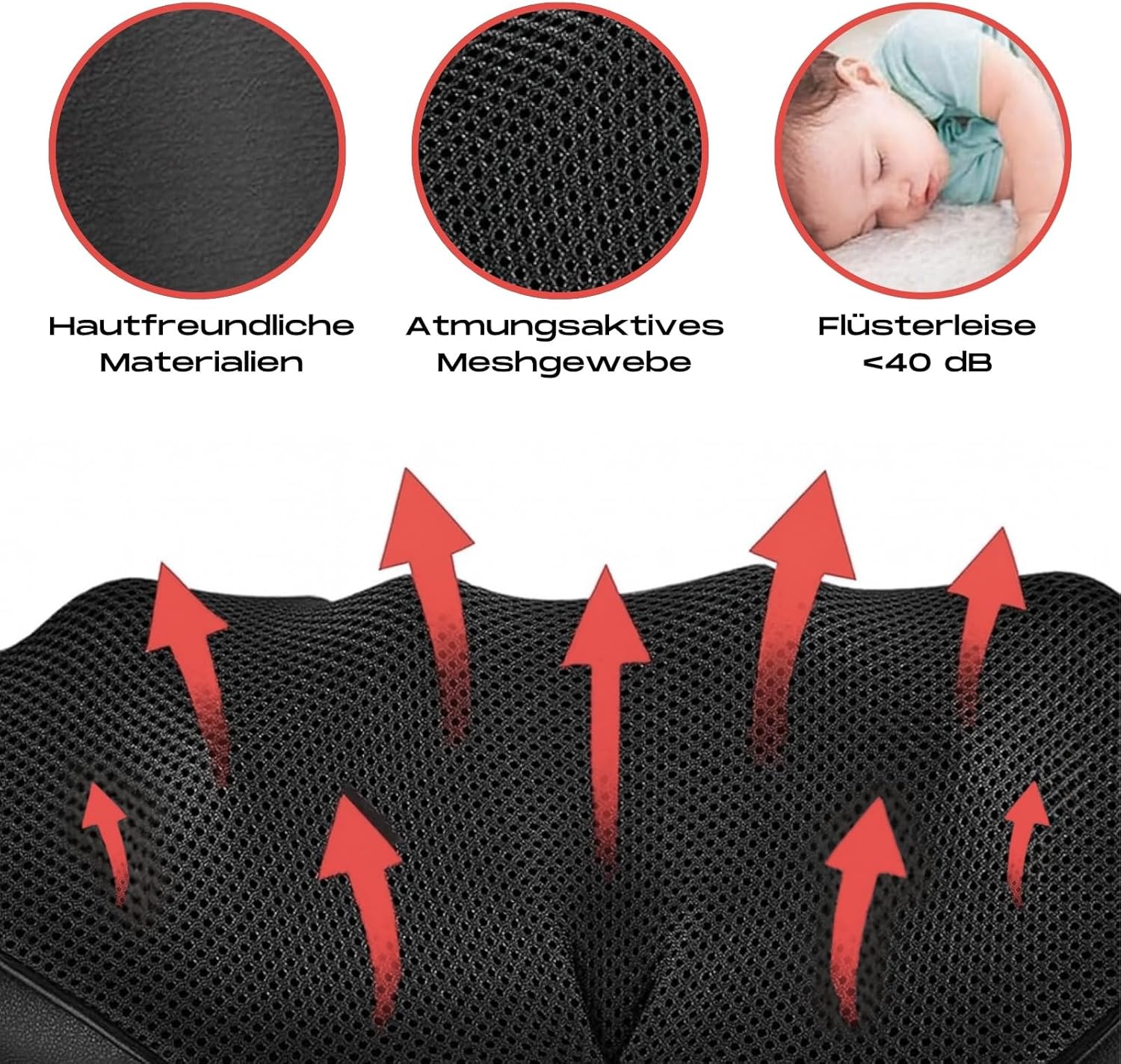 Shiatsu-Massagegeräte mit HeatFlow-Wärmefunktion für Nacken, Schulter und Rücken, zu Hause und auf Reisen mit Autoadapter – Bild 7