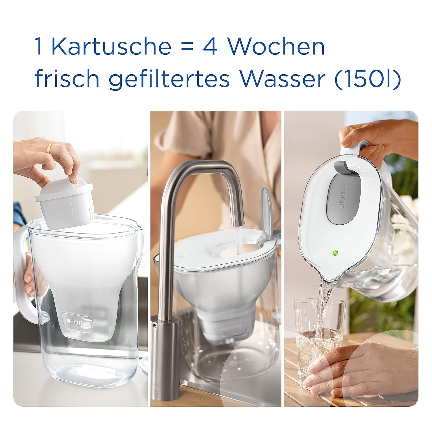 BRITA Style XL-Wasserfilterkrug Hellgrau (3,6 l) inklusive 1 Maxtra Pro All-in-1-Kartusche – großer Filter in modernem Design für den Kühlschrank zur Reduzierung von Kalk, Chlor, Blei und Kupfer – Bild 5