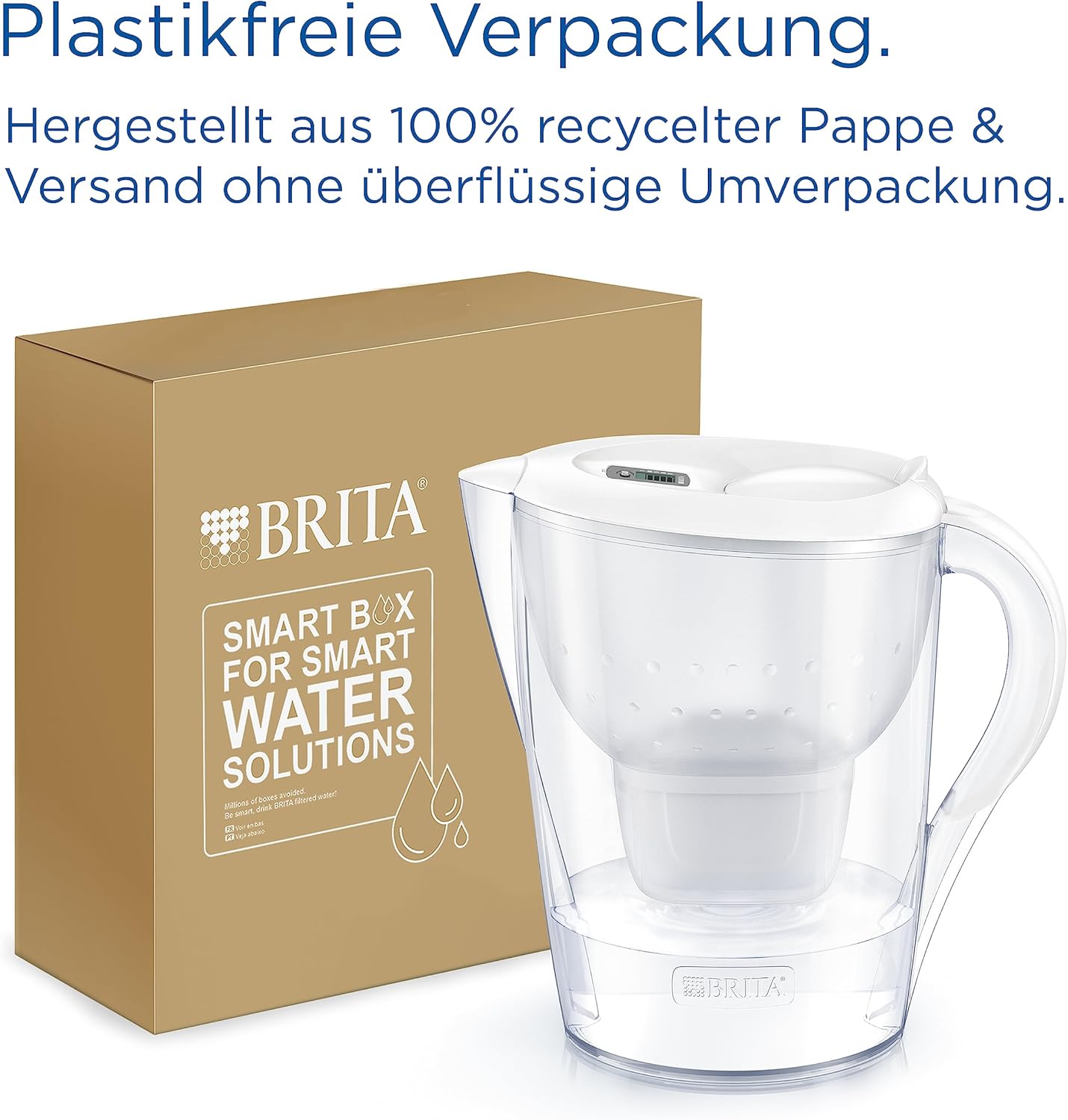 BRITA Marella XL Wasserfilterkanne Weiß (3,5 L) inkl. 1x Maxtra Pro Pure Performance Kartusche – Große Filterkanne mit Smart Light LED & Klappdeckel, filtert Verunreinigungen & mehr – Bild 6