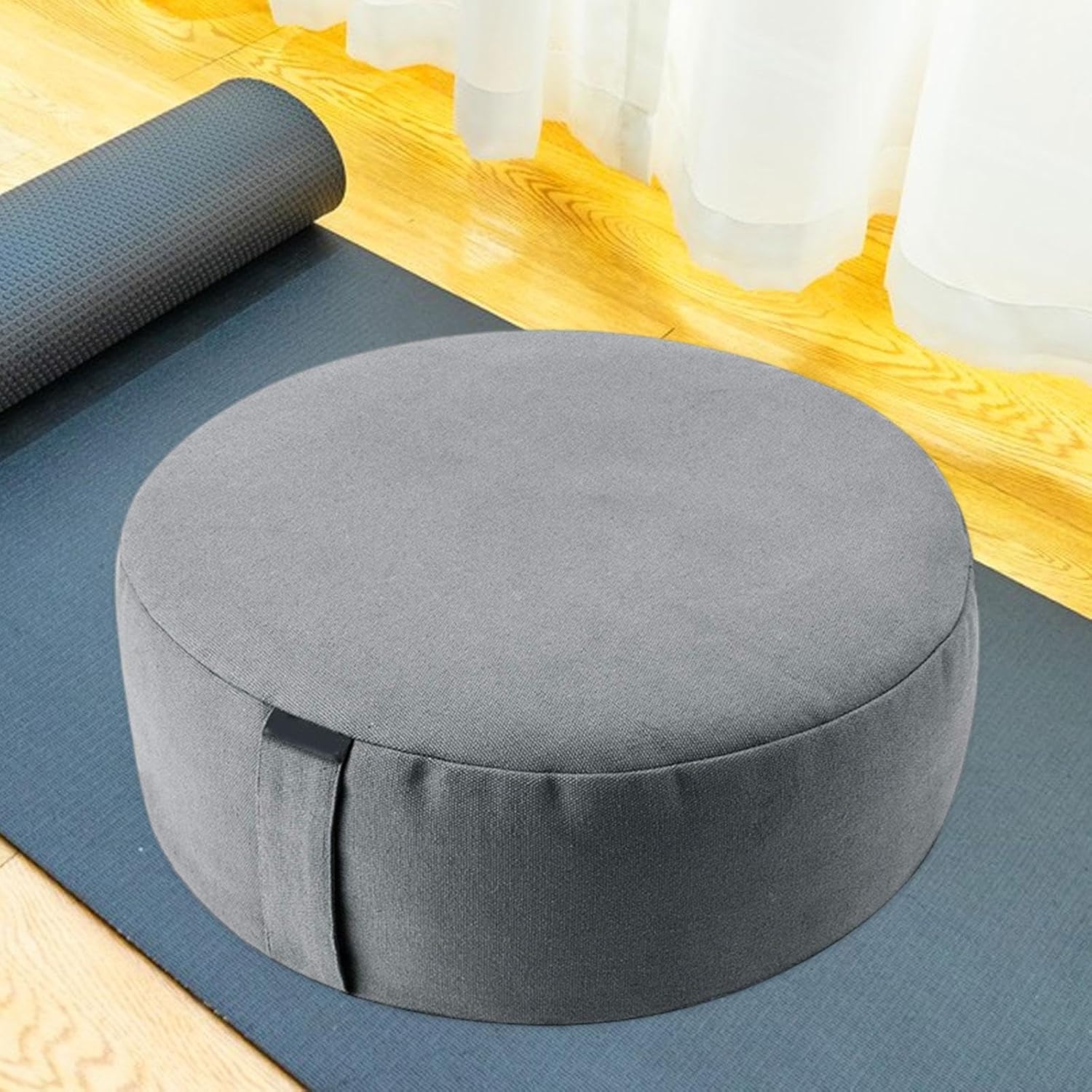 Meditationskissen, Bodenkissen mit Griff, Sitzen auf Dem Boden, Bezug mit – Bild 6