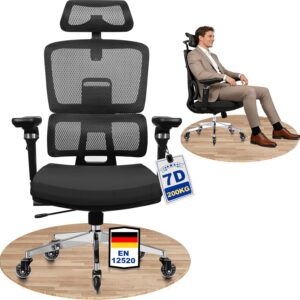 MELOKEA Bürostuhl 200 kg, leise Gu...
