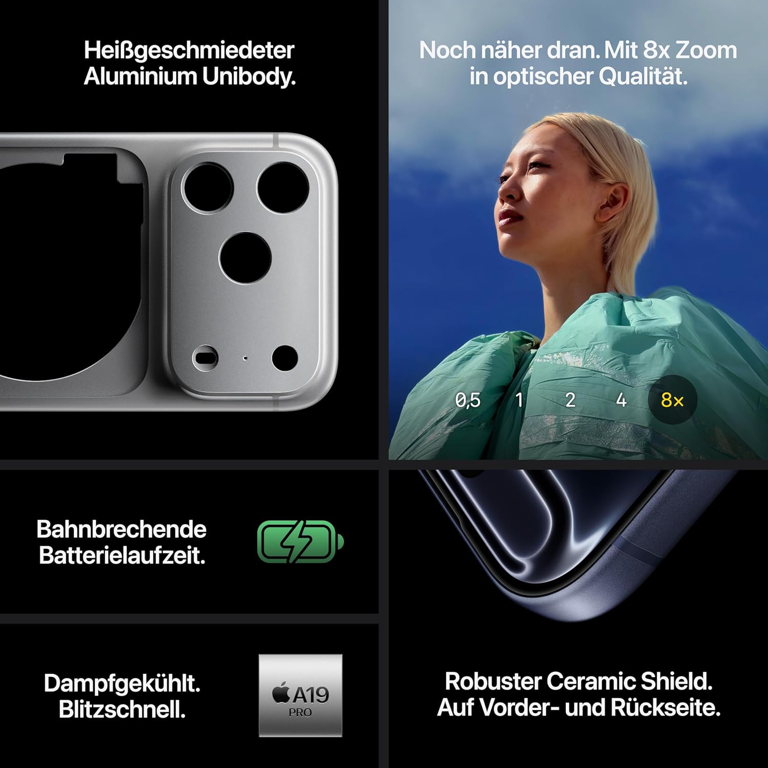Apple iPhone 17 Pro 512 GB: 6,3-Zoll-Display mit ProMotion bis zu 120 Hz, A19 Pro-Chip, bahnbrechende Akkulaufzeit, Pro Fusion-Kamerasystem mit Center-Stage-Frontkamera; Tiefblau – Bild 4