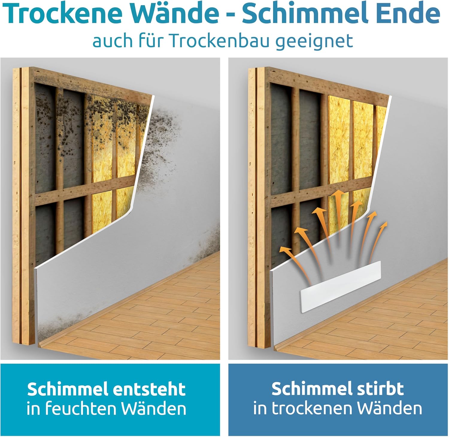 ELIAS Mold Dry – Schimmelentferner für Wand und Badezimmer – ohne Chemikalien – für immer schimmelfrei – die Alternative zu Schimmelspray und Schimmelfarbe für innen weiß – Bild 4