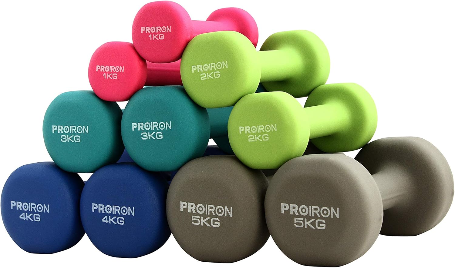 Proiron Neopren-Hantel-Set, kleine Hanteln (2er-Set) für Damen, Gymnastik, Yoga, Pilates und Kinder – Bild 8