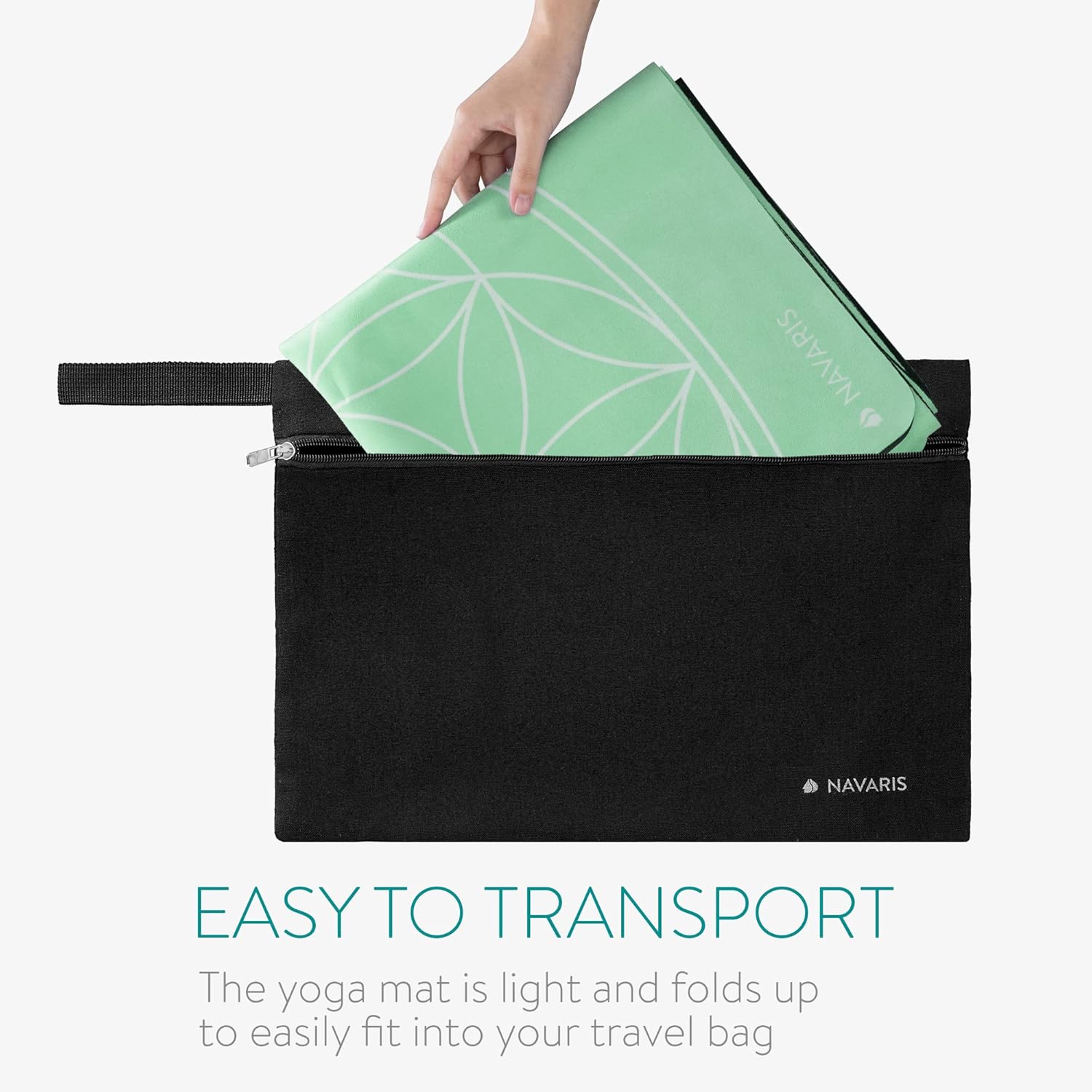 Navaris Reise-Yogamatte faltbar inklusive Tasche – 1,5 mm Yogamatte Fitnessmatte – dünn leicht – Sportmatte Fitness Pilates – Reise-Yogamatte – Bild 3