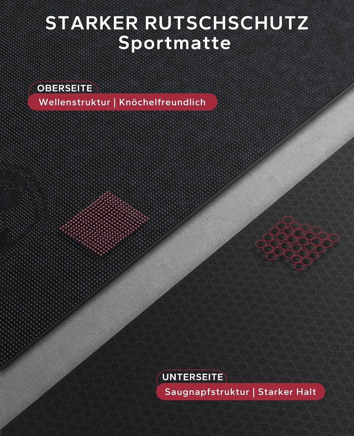 APBEAR Yogamatte XXL- Extra Groß Breit Sportmatte Fitnessmatte Rutschfest 213cm x 152cm / 366cm x 183cm x 8mm Dicke, Hoher Dichte Ultra Haltbar PVC, Gymnastikmatte Schuhfreundlich – Bild 4