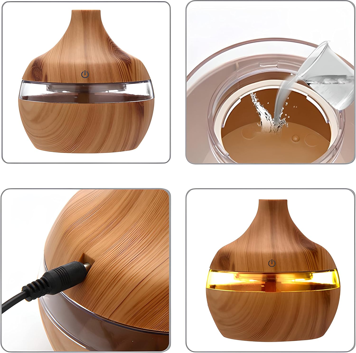 Retoo Aromadiffusor für Duftöle, Ultraschall-Luftbefeuchter, Öllampe, Aromatherapie-Öldiffusor mit LED-Beleuchtung, Diffusor für ätherische Öle, Raumbefeuchter für Schlafzimmer, Büro, Yoga, Spa – Bild 8