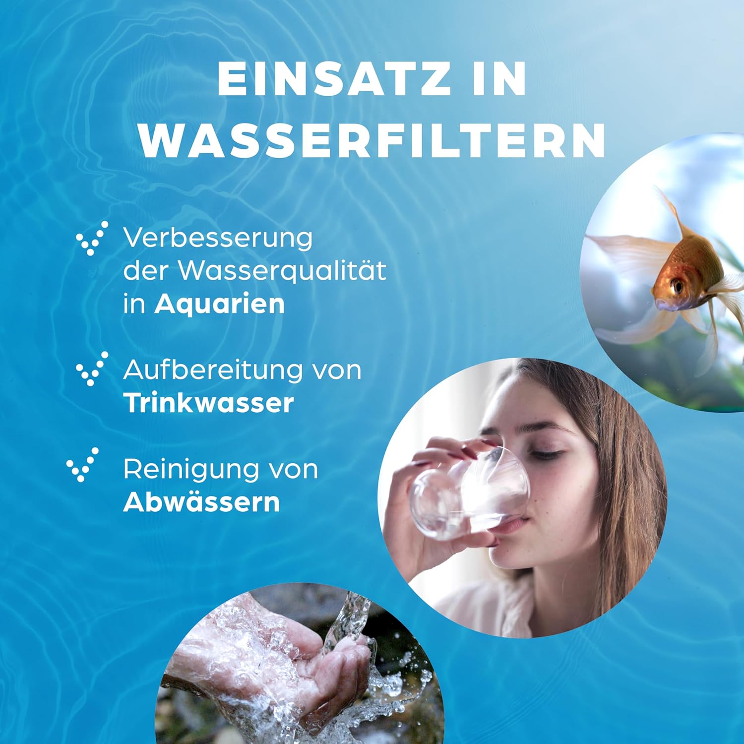Aktivkohlegranulat 5 Liter aus Kokosnussschalen für Wasserfilter für Aquarium und Teich, Maschenweite 8 x 30, Körnung 2,36-0,6 mm, Energieklasse A, als Kohlefilter einsetzbar – Bild 3