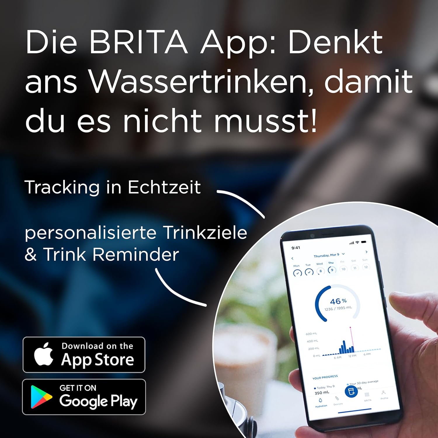BRITA LARQ iQ Digital Filter-Wasserflasche (680 ml) inklusive Trink-Tracking (App), Aktivkohle-Wasserfilter und UV-C – neutralisiert 99,99 % Bakterien und filtert Mikroverunreinigungen, PFAS und mehr (grün) – Bild 5
