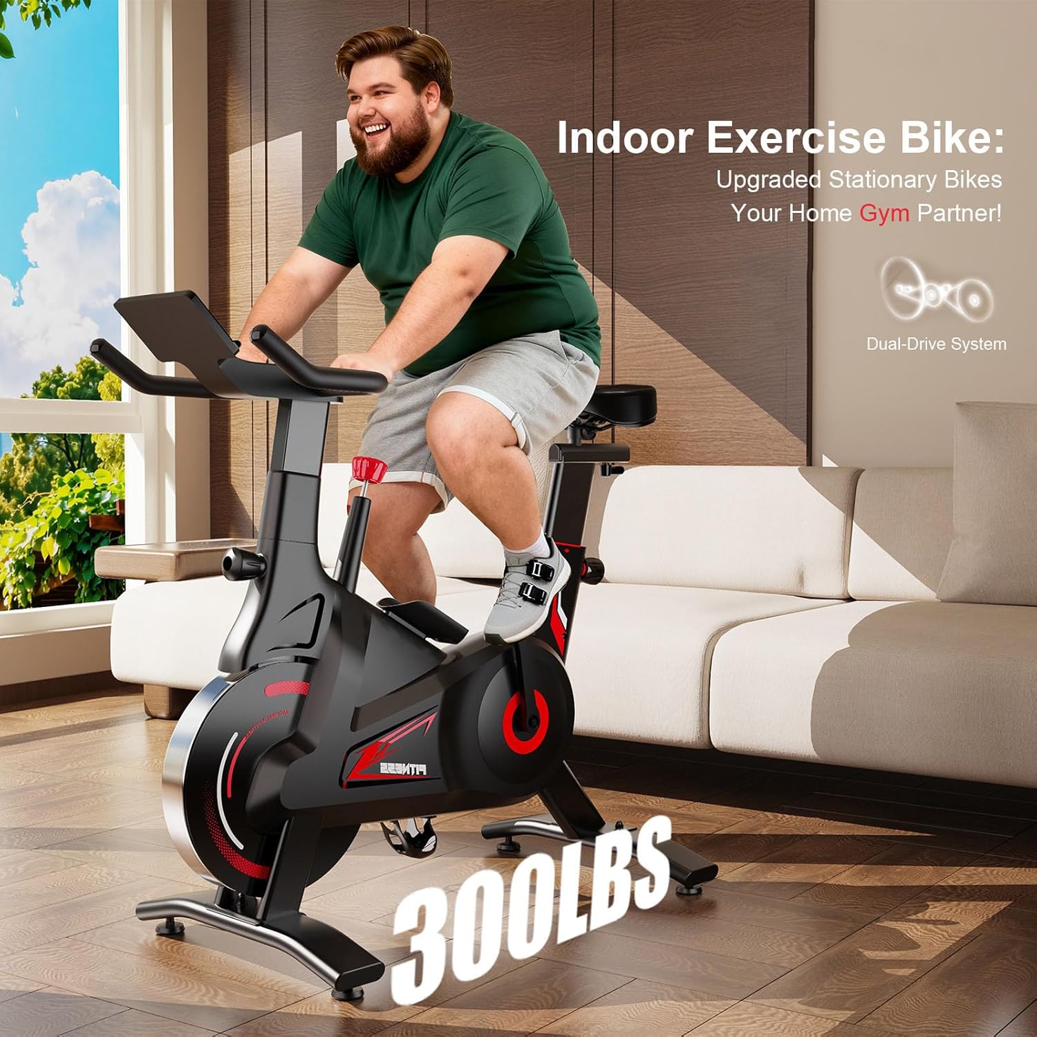 Bluearth Heimtrainer, leiser Magnetwiderstand, Heimtrainer-Fahrrad für Cardio-Training zu Hause, max. 150 kg, magnetisch schwarz – Bild 8