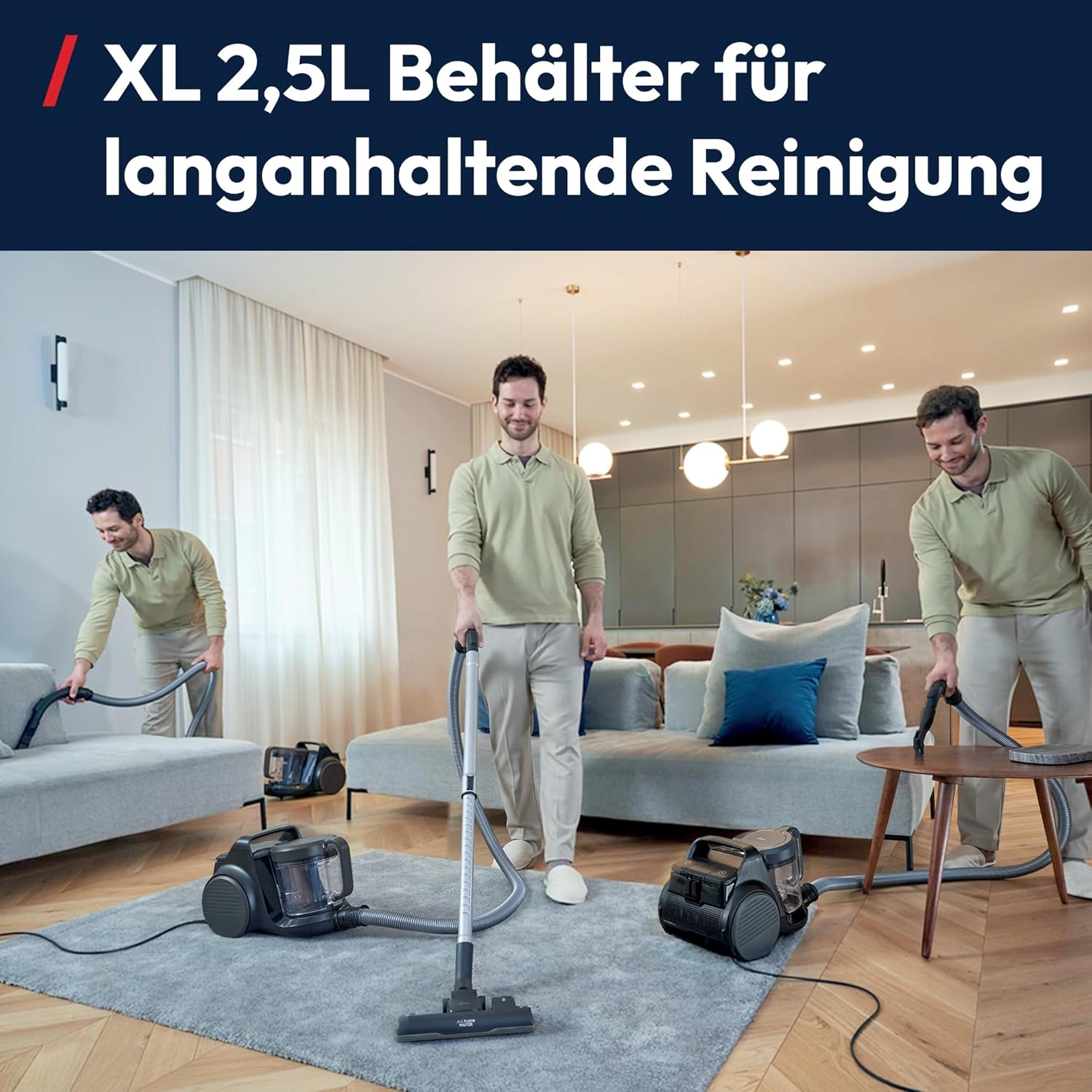 Hoover HP2 leistungsstarker Bodenstaubsauger ohne Beutel für Hartböden und Teppiche, Staubsauger, leicht & kompakt, EPA-Staubfilter, 2,5 l Staubbehälter inklusive Zubehör, 850 W, Staubsauger mit Kabel 10 m – Bild 5