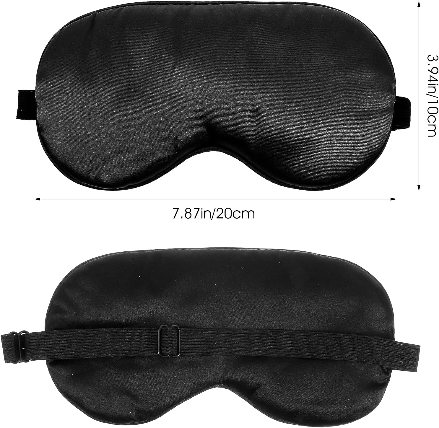 4 Stück Schlafaugenmasken für Männer und Frauen, Seidenschlafmaske, verstellbare Augenmaske mit elastischem Band, lichtblockierende Schlafaugenmaske für Yoga, Reisen (schwarz) – Bild 2