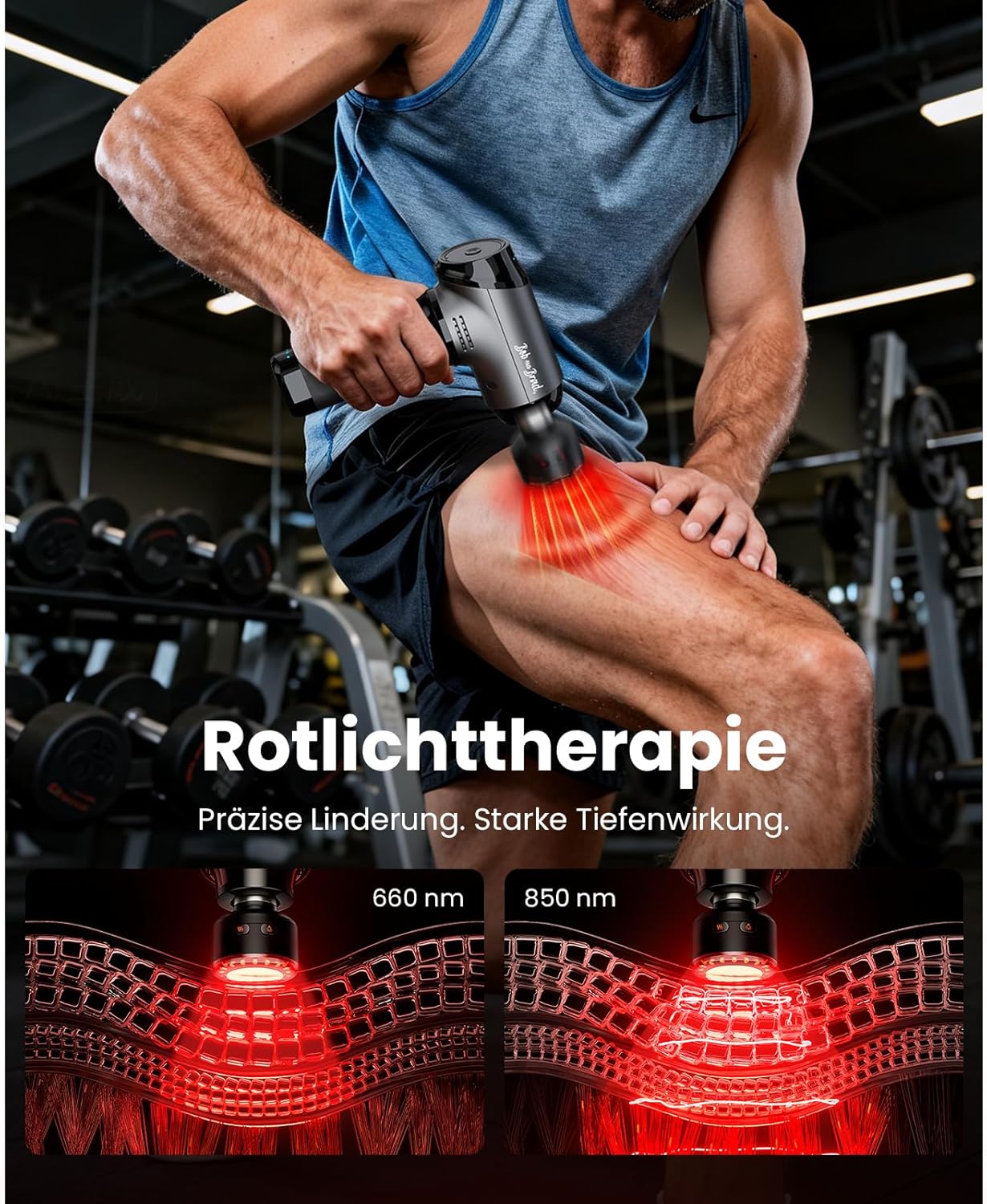 BOB AND BRAD T2 Ultra Massagepistole mit Wärme- und Rotlichttherapie, professionelles Tiefengewebemassagegerät für Sportler, tragbare Massagepistole zur Muskelregeneration, Geschenk für Männer, Frauen – Bild 2