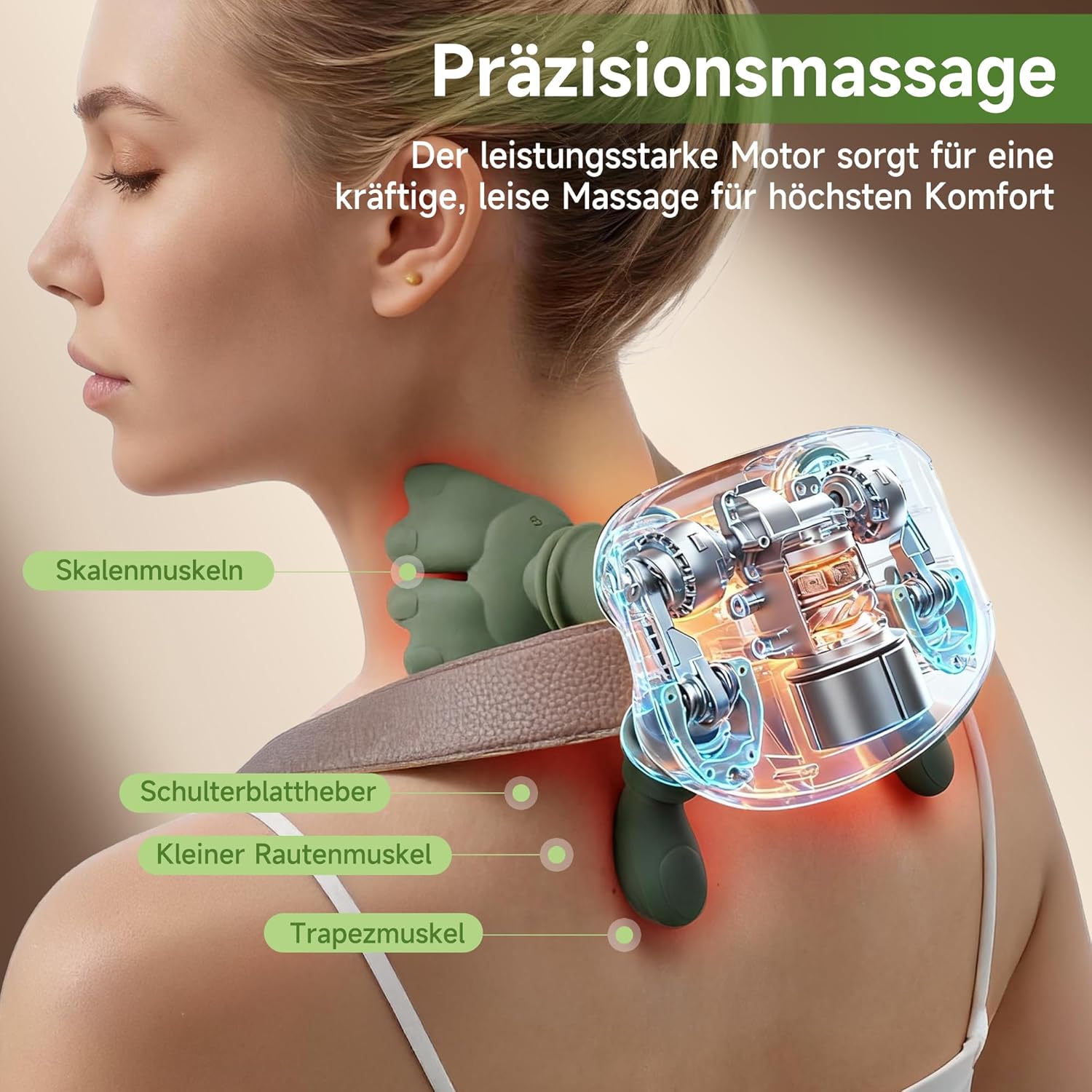 4D Bionic Hand-Nackenmassagegerät, elektrisches Shiatsu-Massagegerät mit 3 Intensitätsstufen und 2 Wärmeeinstellungen, Tiefengewebsmassage für Nacken und Schultern, lindert Muskelverspannungen und Müdigkeit – Bild 4