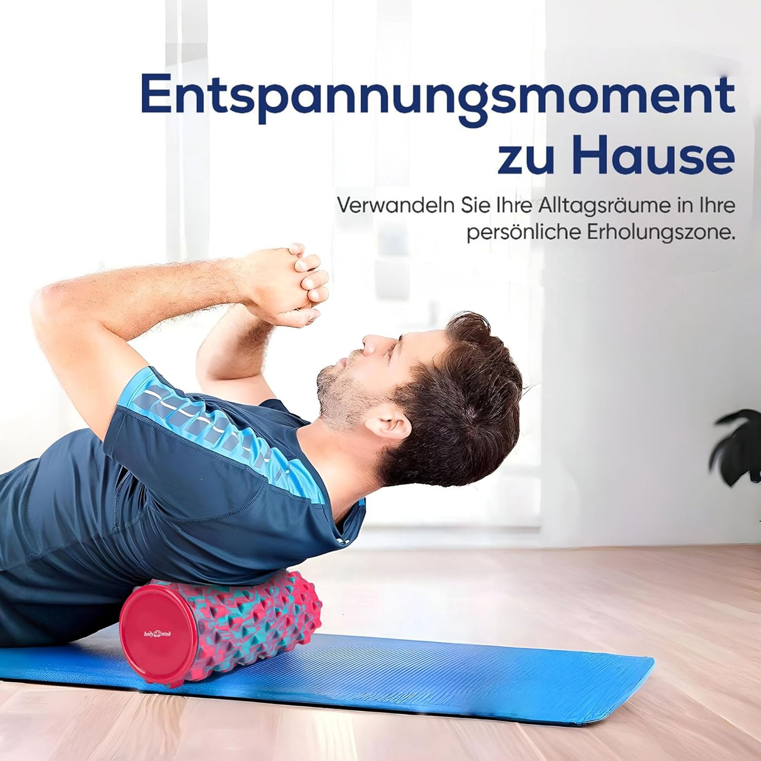 Body & Mind® Faszienrolle, Massagerolle, Fitnessrolle, Sportrolle, Therapierolle, Faszientraining für Oberkörper, Nacken, Rücken, Beine, Waden und alle anderen Muskelgruppen, 33 x 14,5 cm – Bild 5