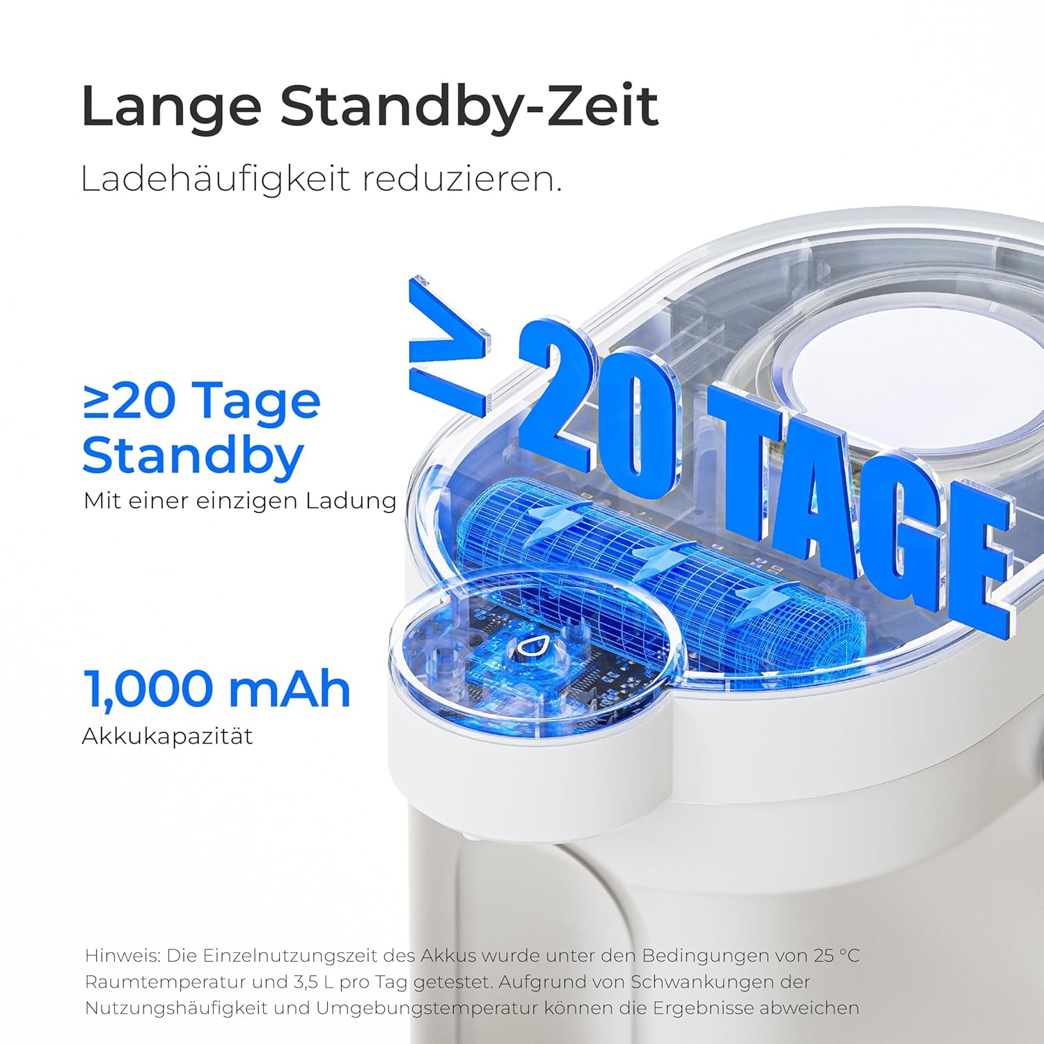 Waterdrop FreshTaste Wasserhärter, elektrischer Wasserfilterkrug, 4 l Wasserfilterspender für Kühlschrank, reduziert Kalk, Chlor, Blei, Kupfer, reinigt, Weiß (Ersatzfilter: WD-EWFS) – Bild 7
