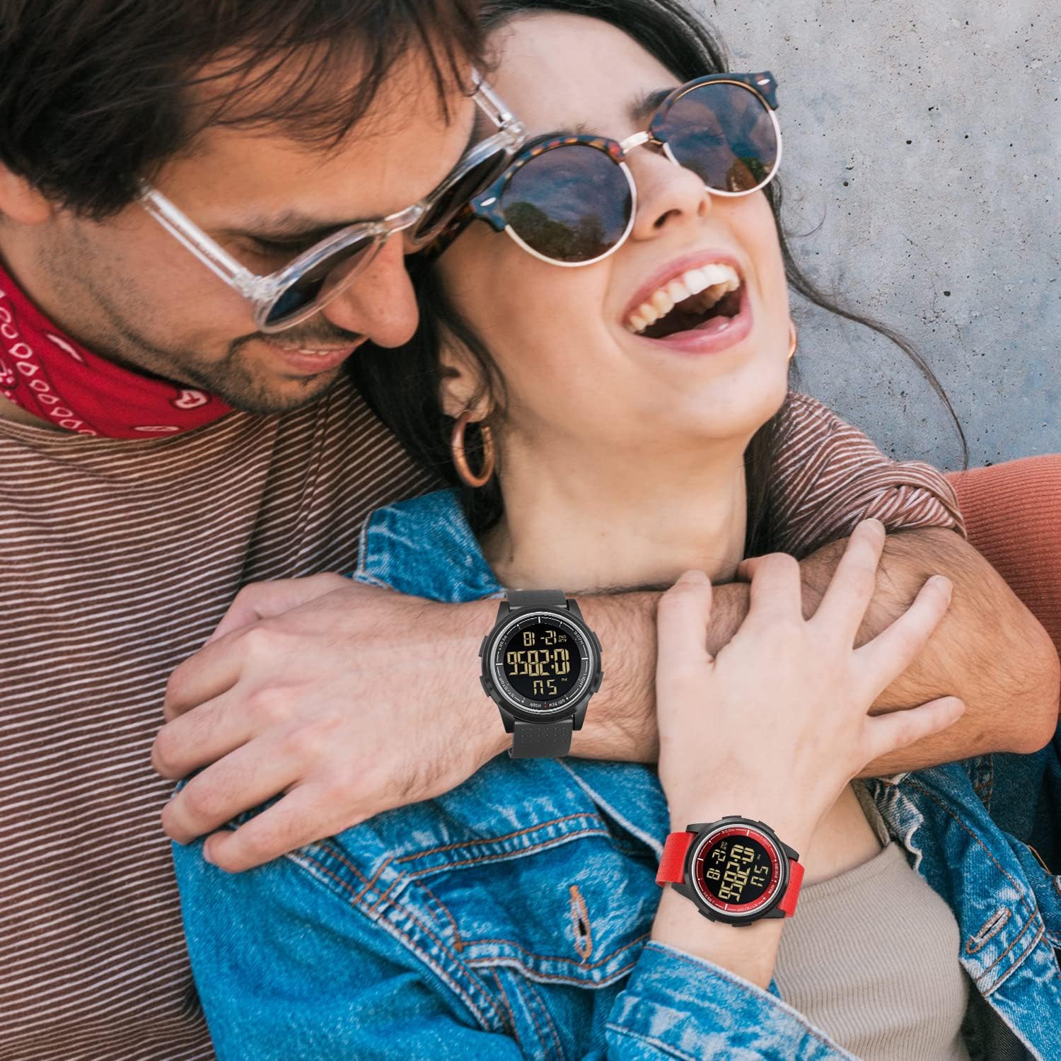GOLDEN HOUR Sportuhr, ultradünne, minimalistische, wasserdichte Digitaluhren für Herren mit Weitwinkel-Metallgehäuse, hellem Display, Kautschukarmband, Uhr für Herren/Damen – Bild 7