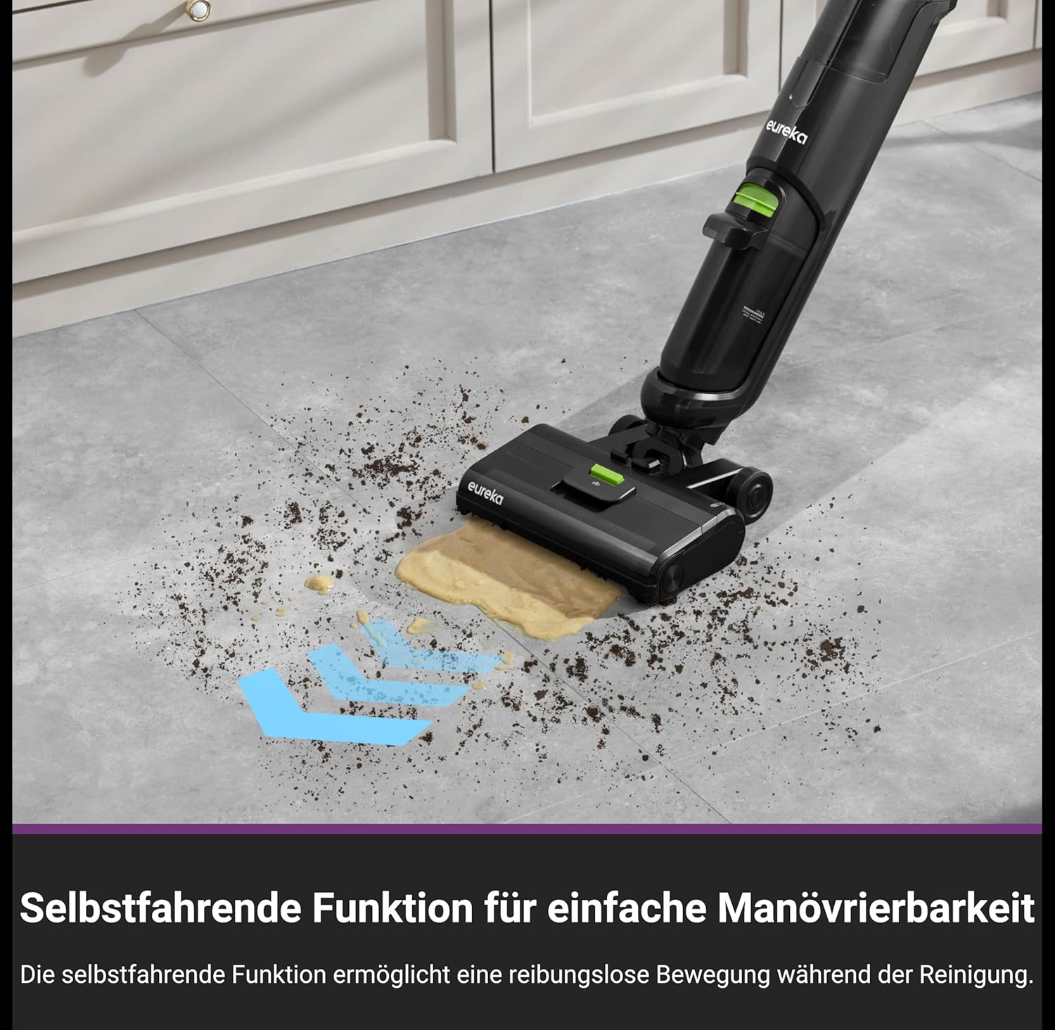 EUREKA NEW400 Nass-/Trockensauger kabellos, intelligenter Nass-Trockensauger mit Dual-Tank-Design, selbstreinigender Bodenreiniger, leichter Wischsauger kabellos für Hartböden, Tierhaare, Essensreste – Bild 5