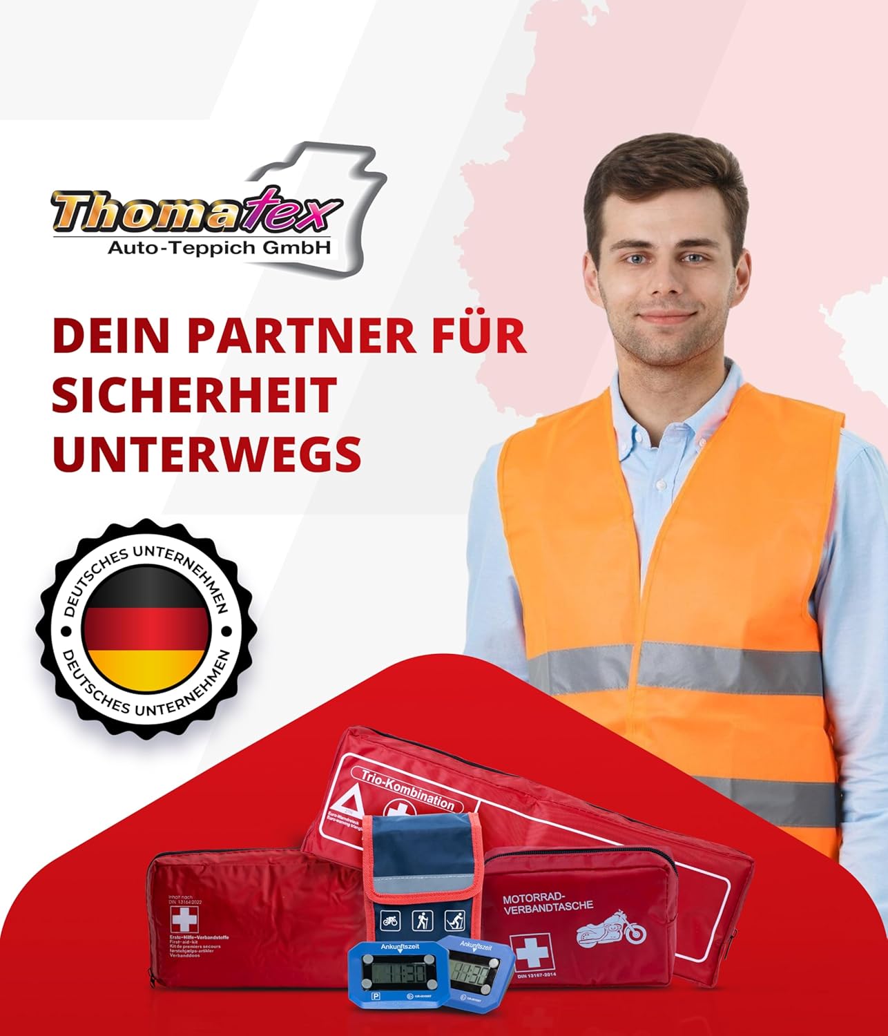 Outdoor-Erste-Hilfe-Set – perfekt zum Wandern, Radfahren und Camping – reflektierende Erste-Hilfe-Tasche zur Befestigung am Rucksack oder Fahrrad – Bild 6
