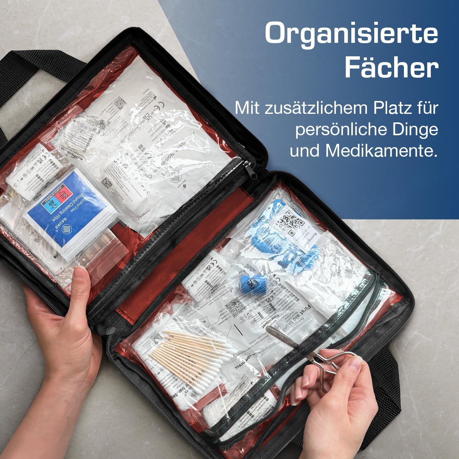 Active Era Premium Erste-Hilfe-Set – 180-teiliges Erste-Hilfe-Set – Notfallausrüstung inklusive Kühlakkus, Pflaster, Rettungsdecke für Zuhause, auf Reisen oder als Erste-Hilfe-Set im Freien – ISO 13485 – Bild 7